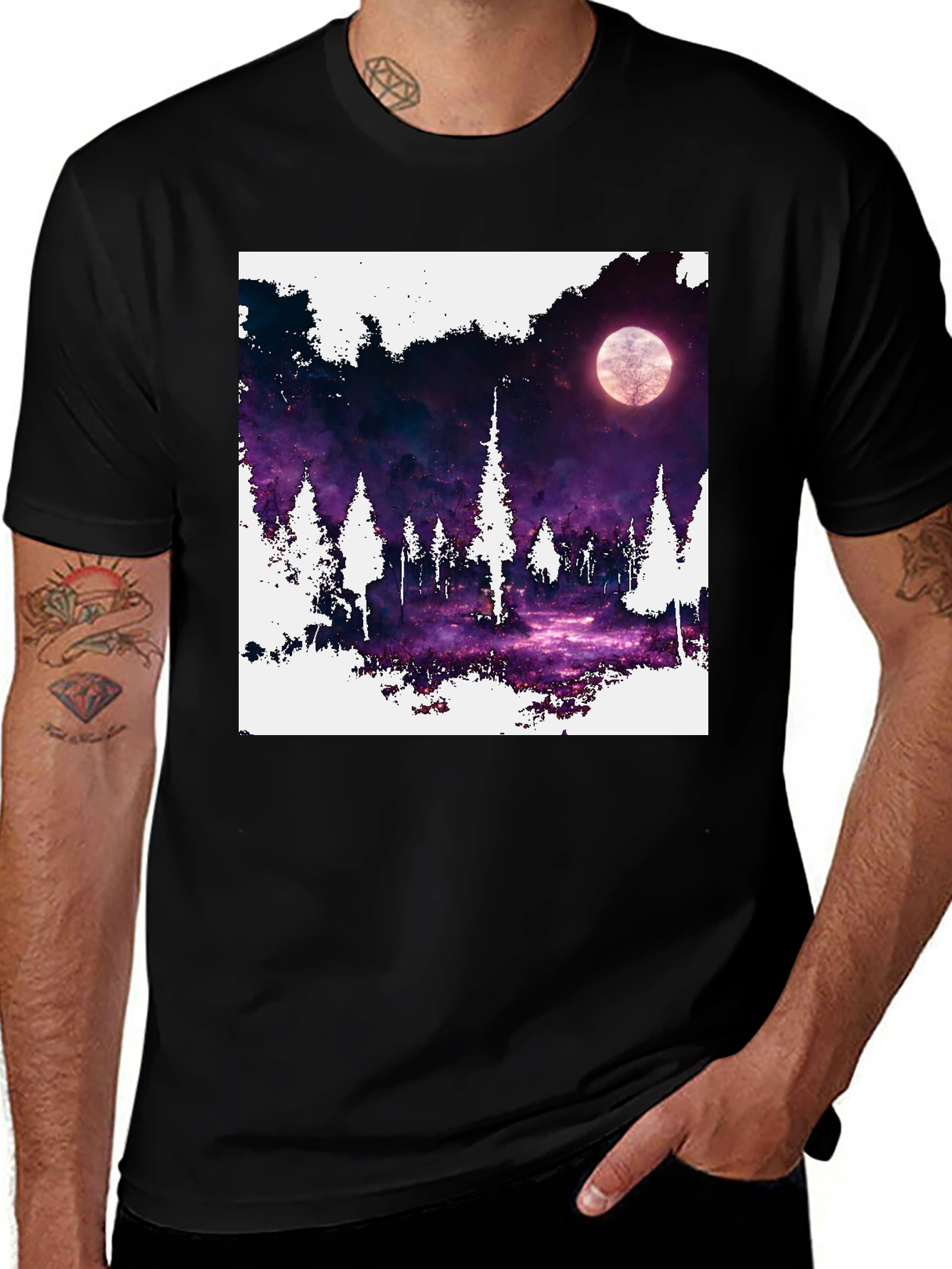 Variant 29 of Night Forest Moon T-Shirt - Unique Graphic Tee