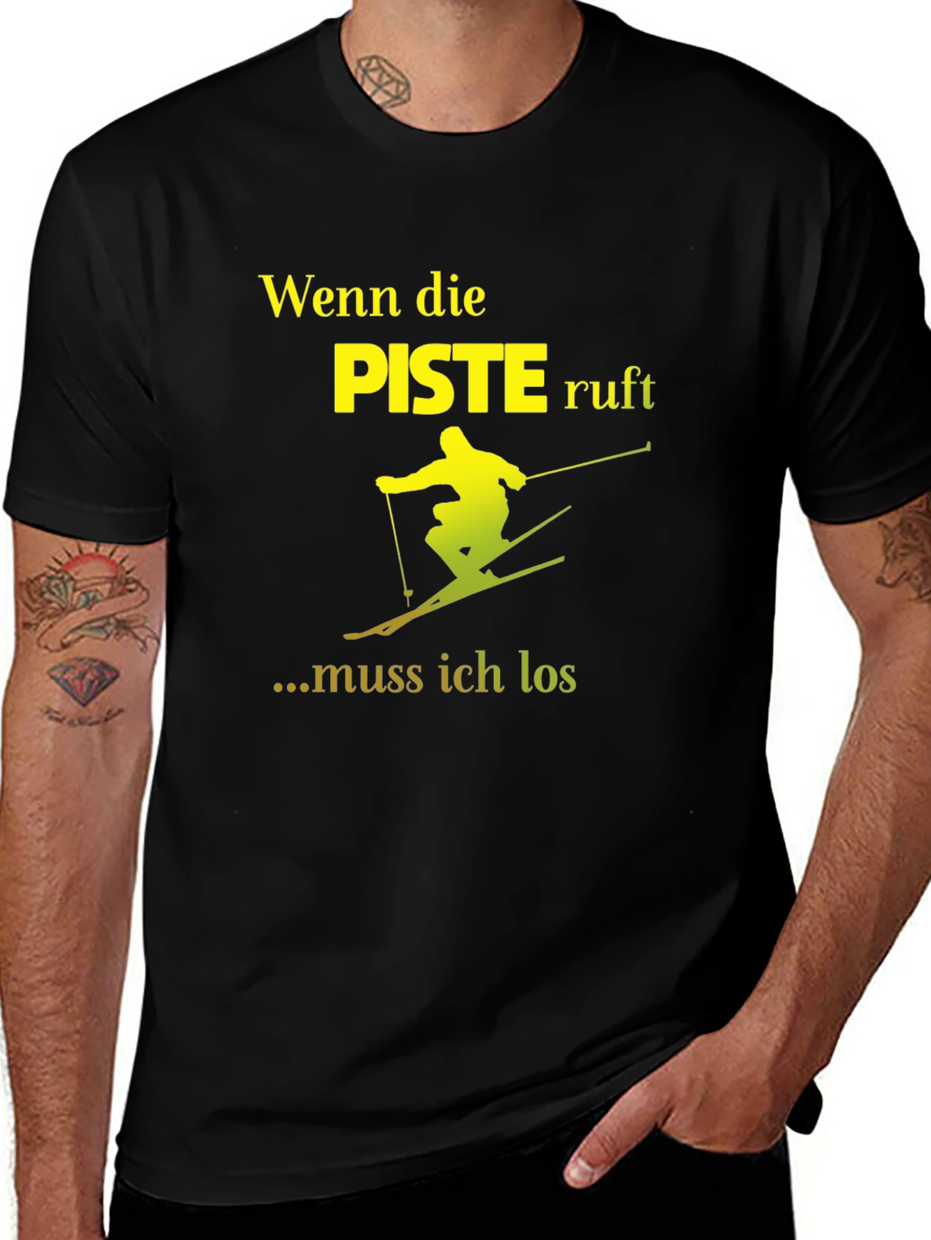 Variant 3 of Ski Slope Calling T-Shirt - German Piste Humor Shirt