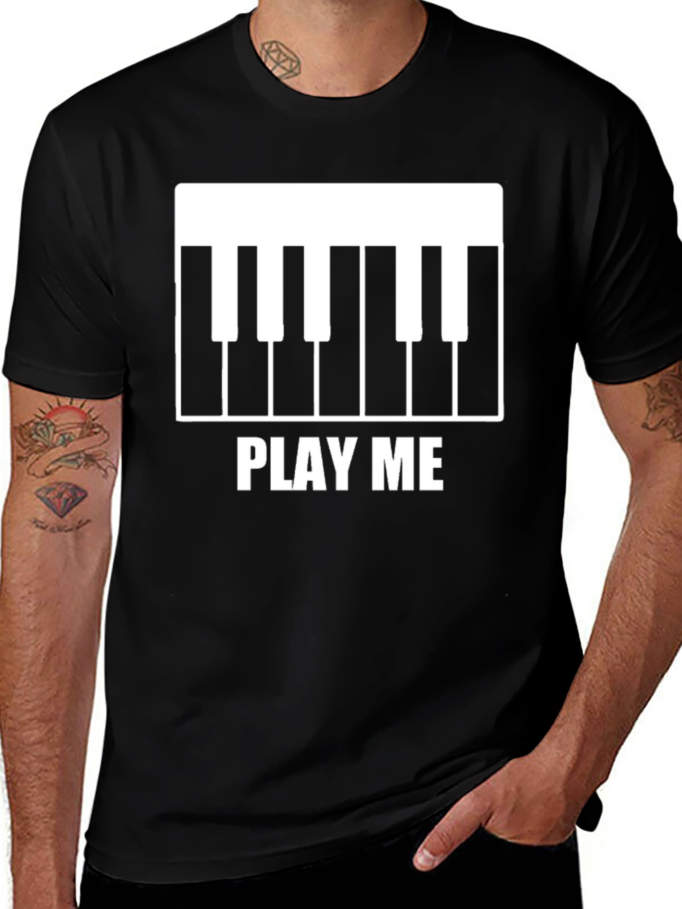 Variant 23 of Play Me Piano Keys Graphic Black T-Shirt