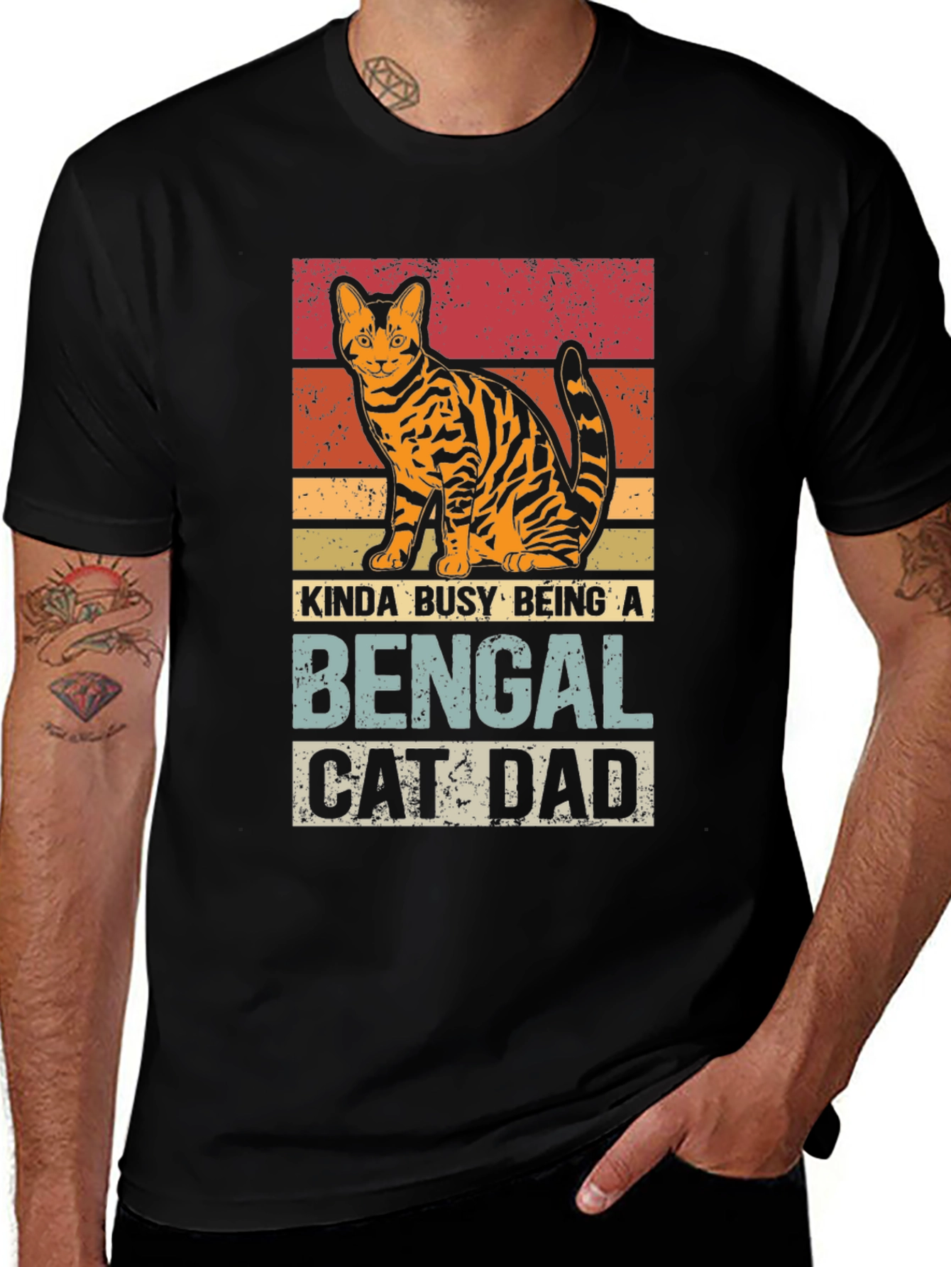 Bengal Cat Dad T-Shirt - Kinda Busy