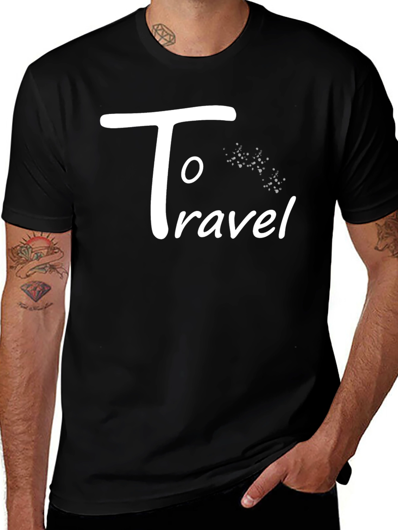 Variant 22 of To Travel Graphic Tee - Stylish Black T-Shirt