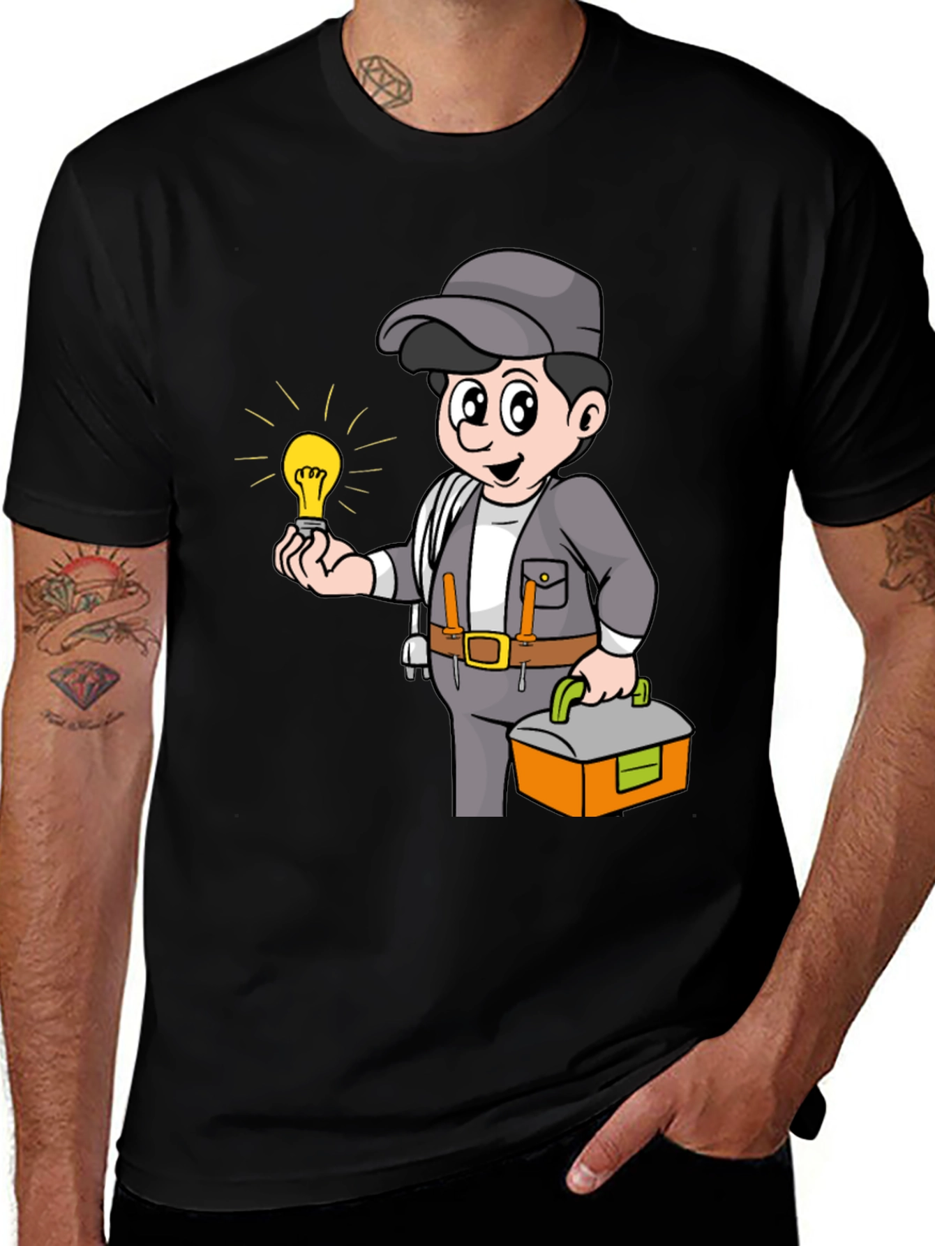 Variant 9 of Electrician Cartoon Graphic Tee