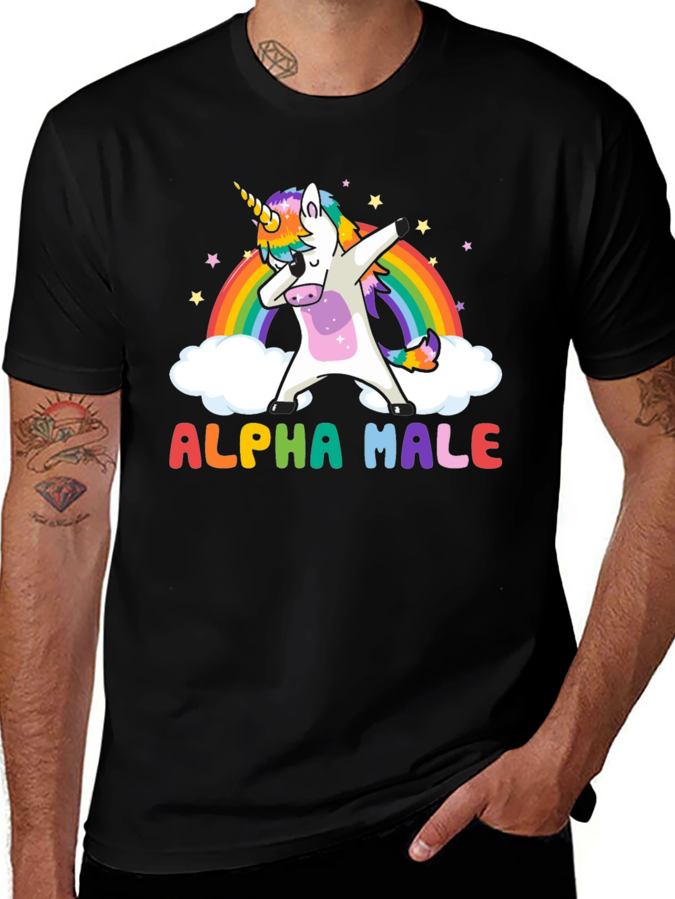 Variant 28 of Unicorn Dabbing Alpha Male Graphic Tee