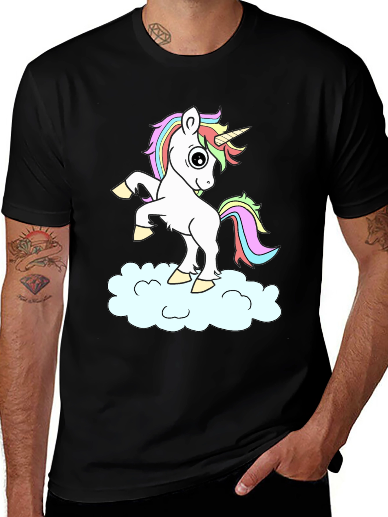 Variant 30 of Unicorn Cloud Black T-Shirt