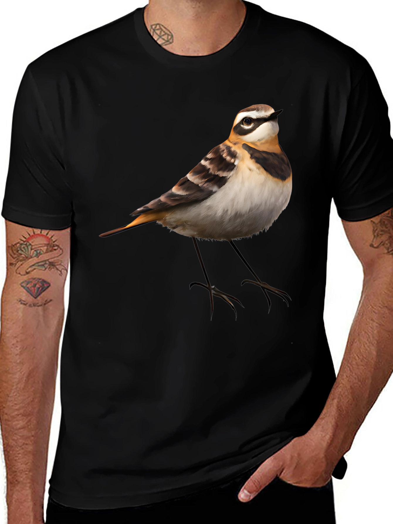 Variant 11 of Bird Graphic Tee - Black Cotton T-Shirt