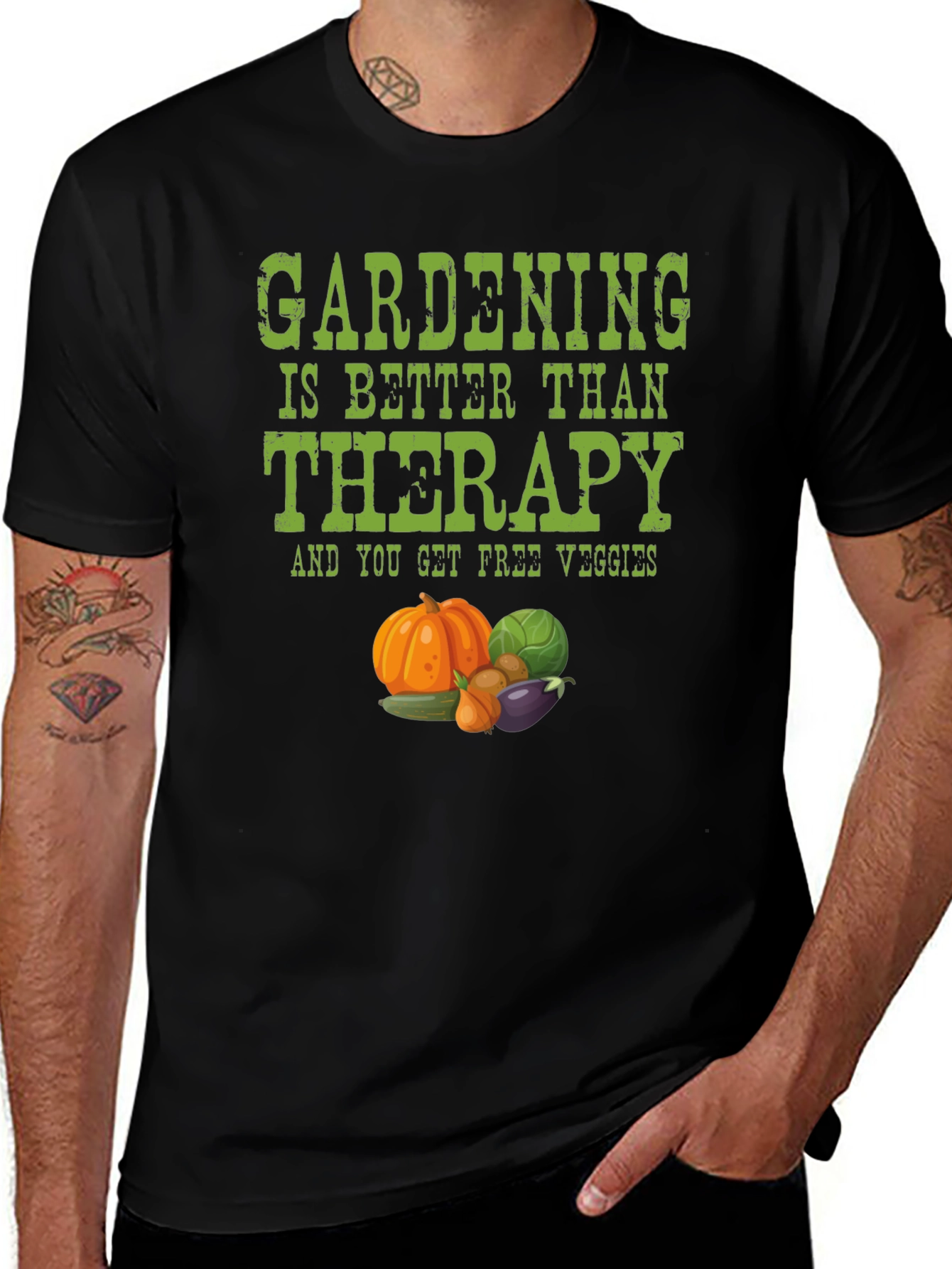 Variant 6 of Gardening Therapy T-Shirt - Free Veggies!