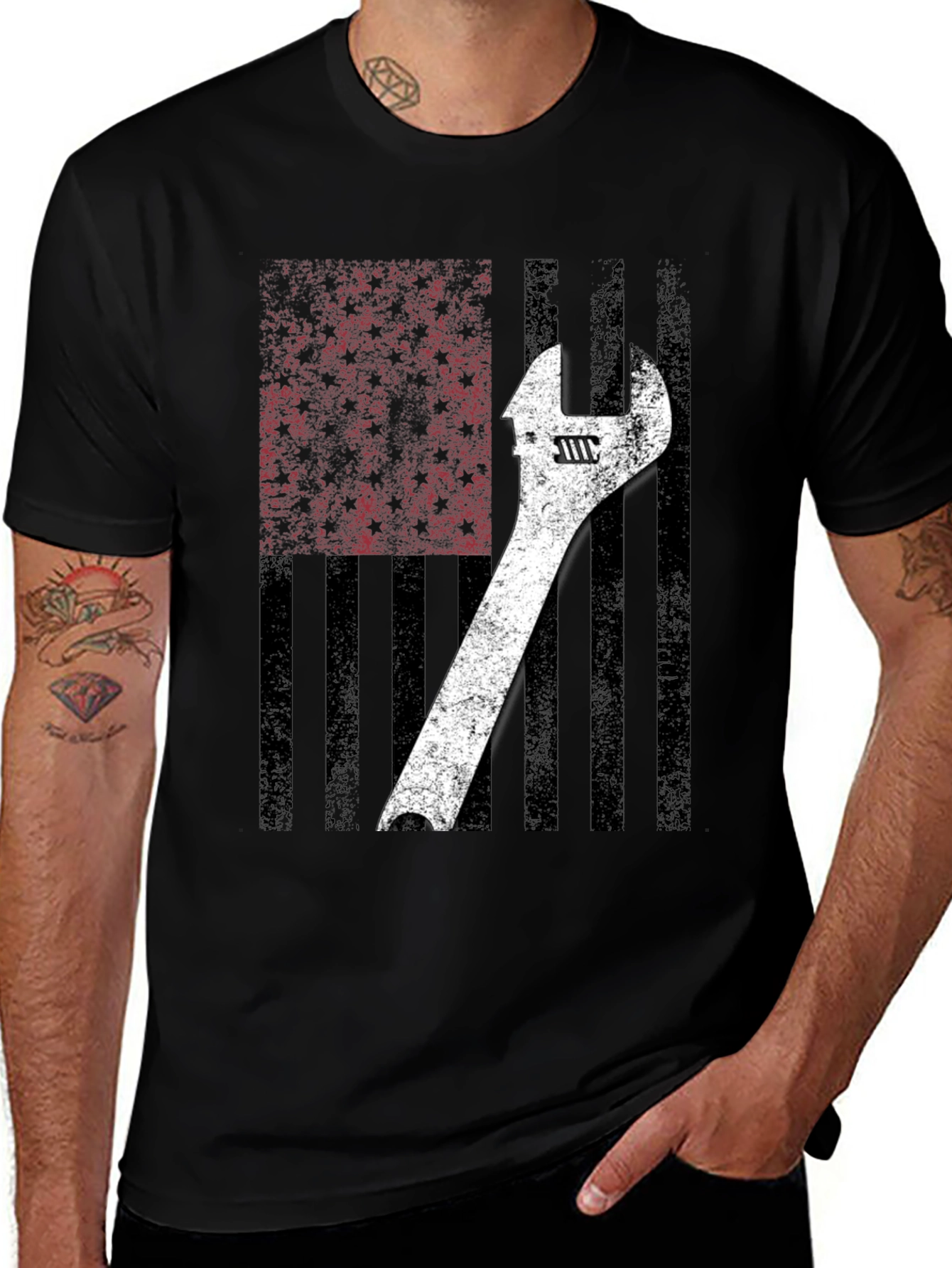 Variant 24 of Mechanic's American Flag Graphic Tee