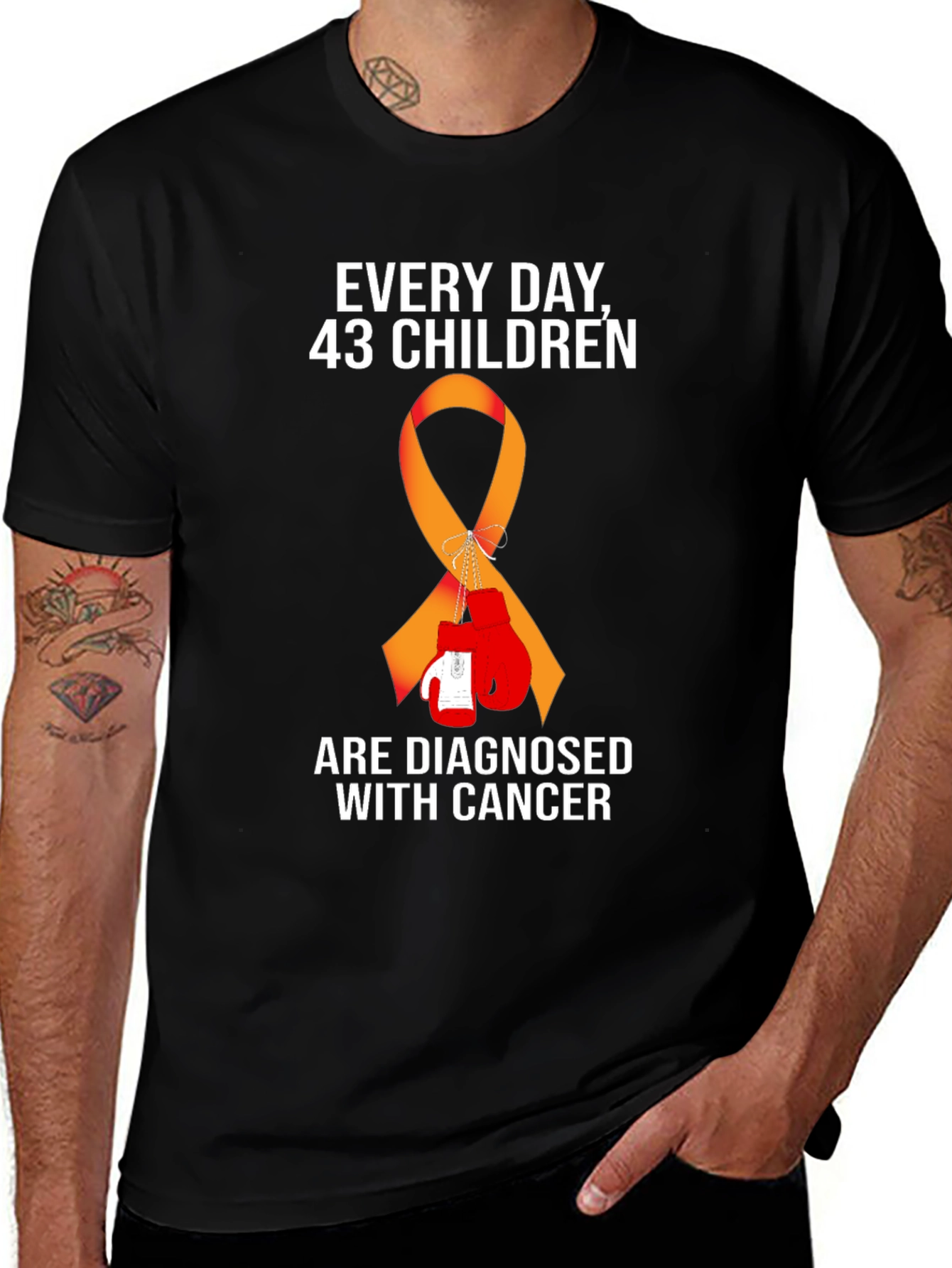 Variant 15 of Children's Cancer Awareness Ribbon Graphic Tee