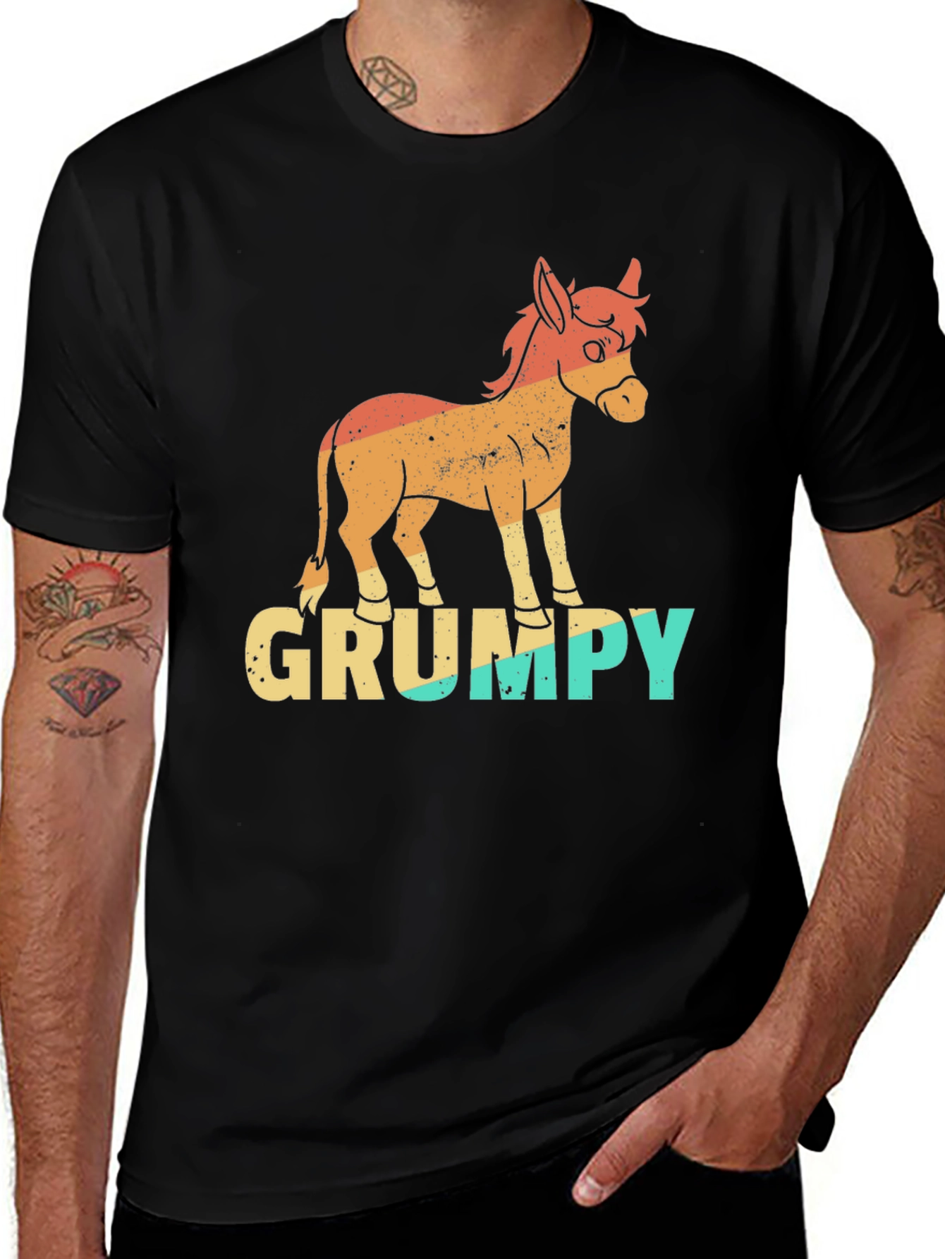 Variant 21 of Grumpy Donkey T-Shirt - Funny Retro Graphic Tee