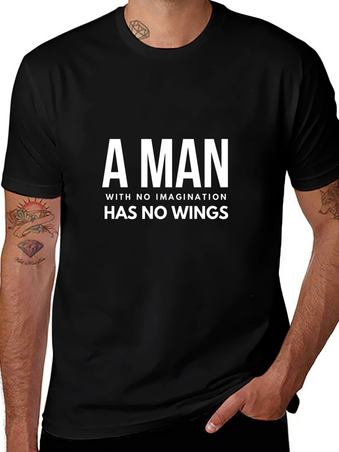 Variant 18 of Inspirational Graphic T-Shirt - A Man With No Imagination