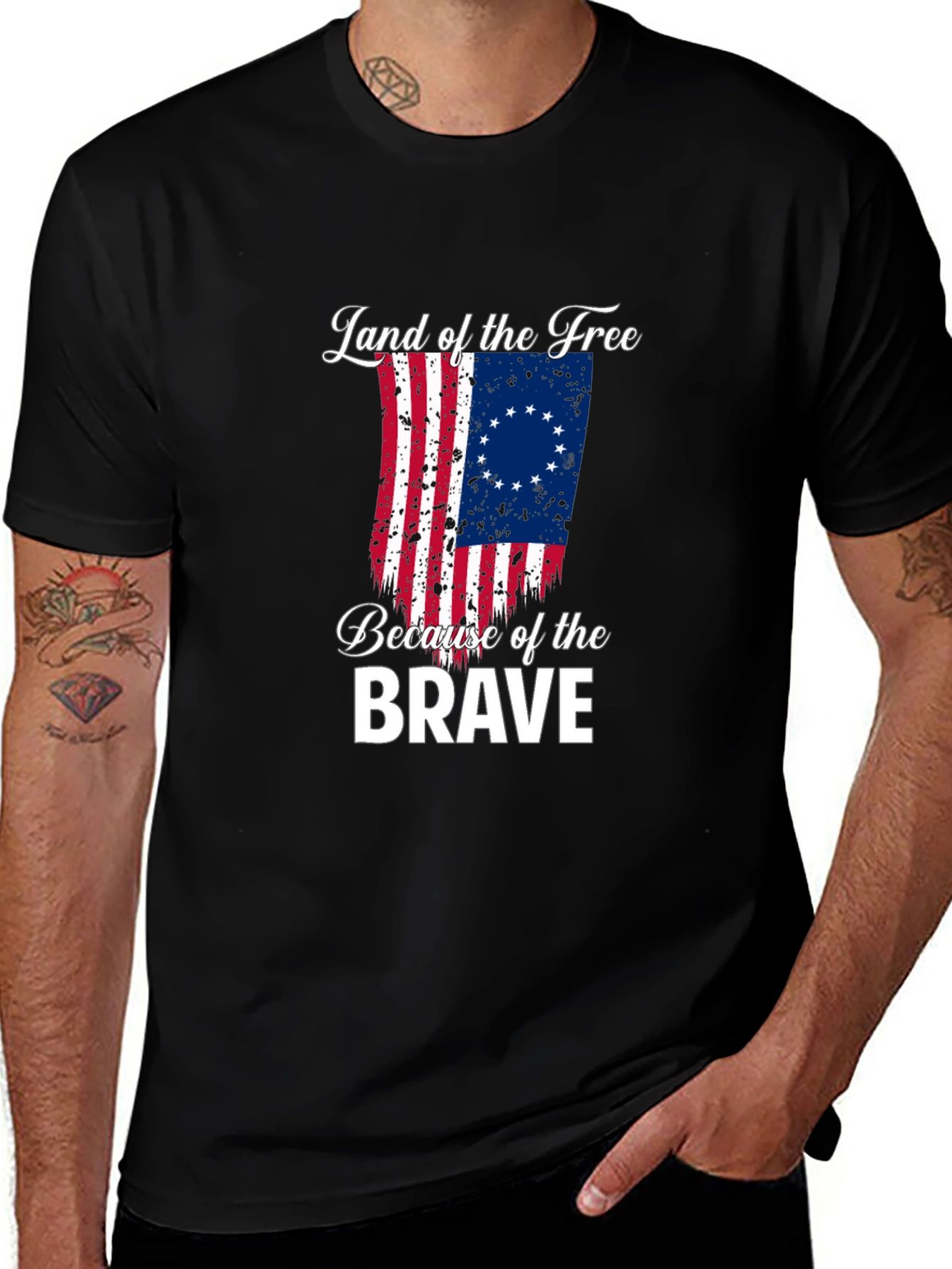 Land of the Free Betsy Ross Flag Graphic Tee