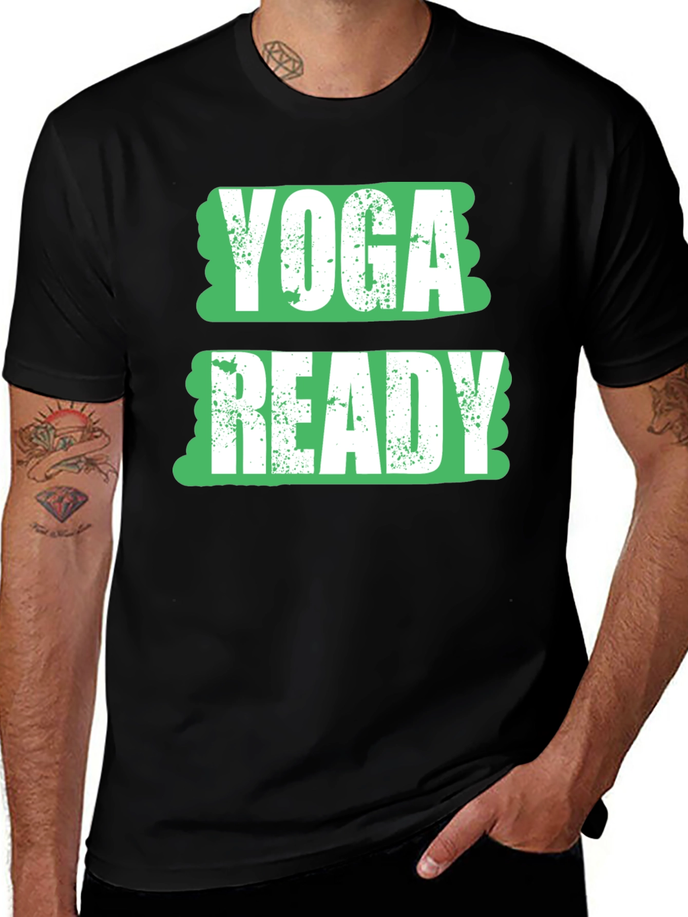 Variant 25 of Yoga Ready Graphic T-Shirt - Black Cotton Tee
