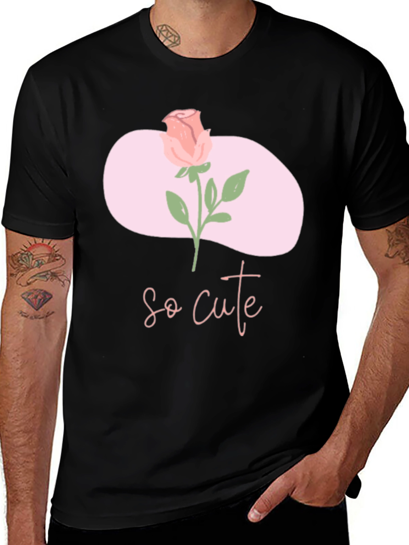 Variant 26 of So Cute Rose Graphic Tee - Stylish Comfort