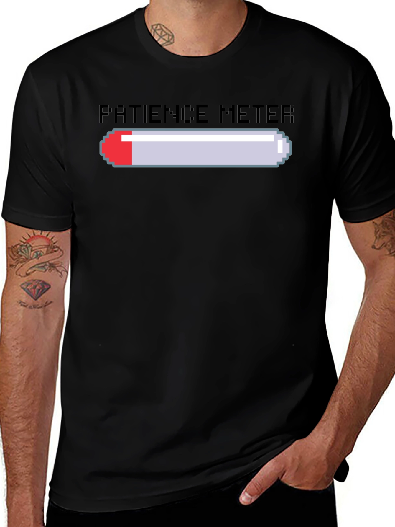 Variant 4 of Patience Meter Graphic Tee - Gamer Style