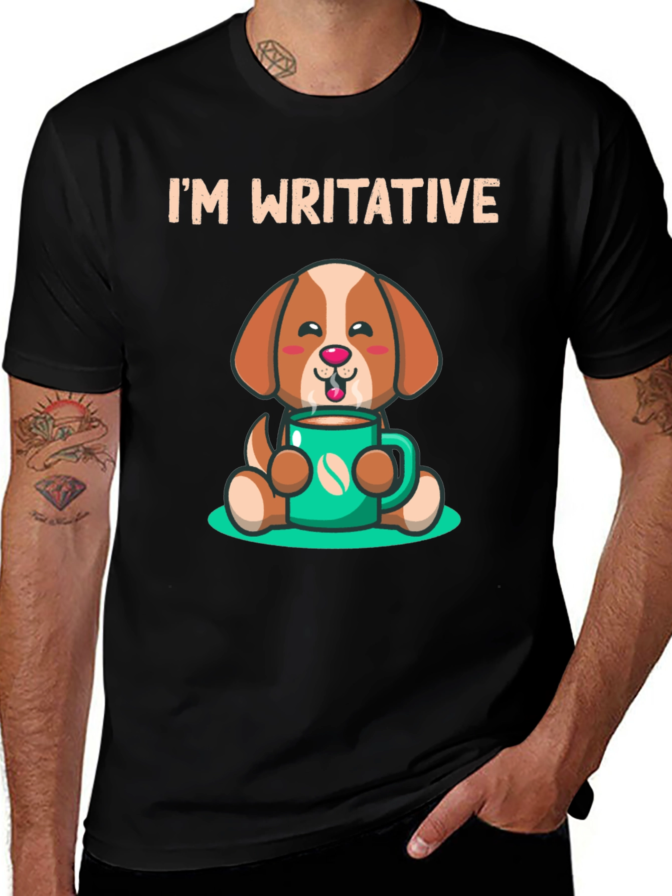 Variant 27 of I'm Writative Coffee Dog T-Shirt
