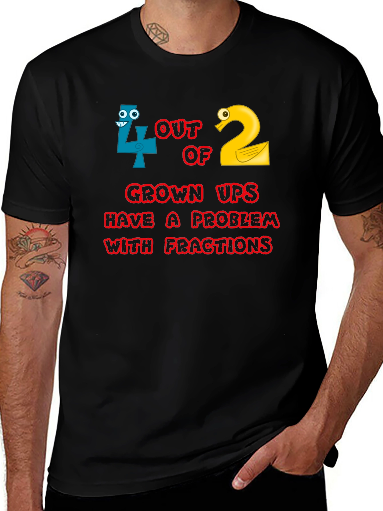 Variant 9 of Funny Math Fractions T-Shirt - Adult Humor