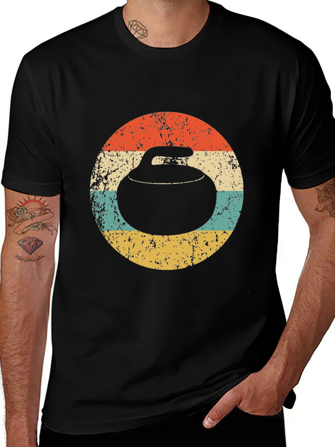 Variant 24 of Retro Curling Stone T-Shirt