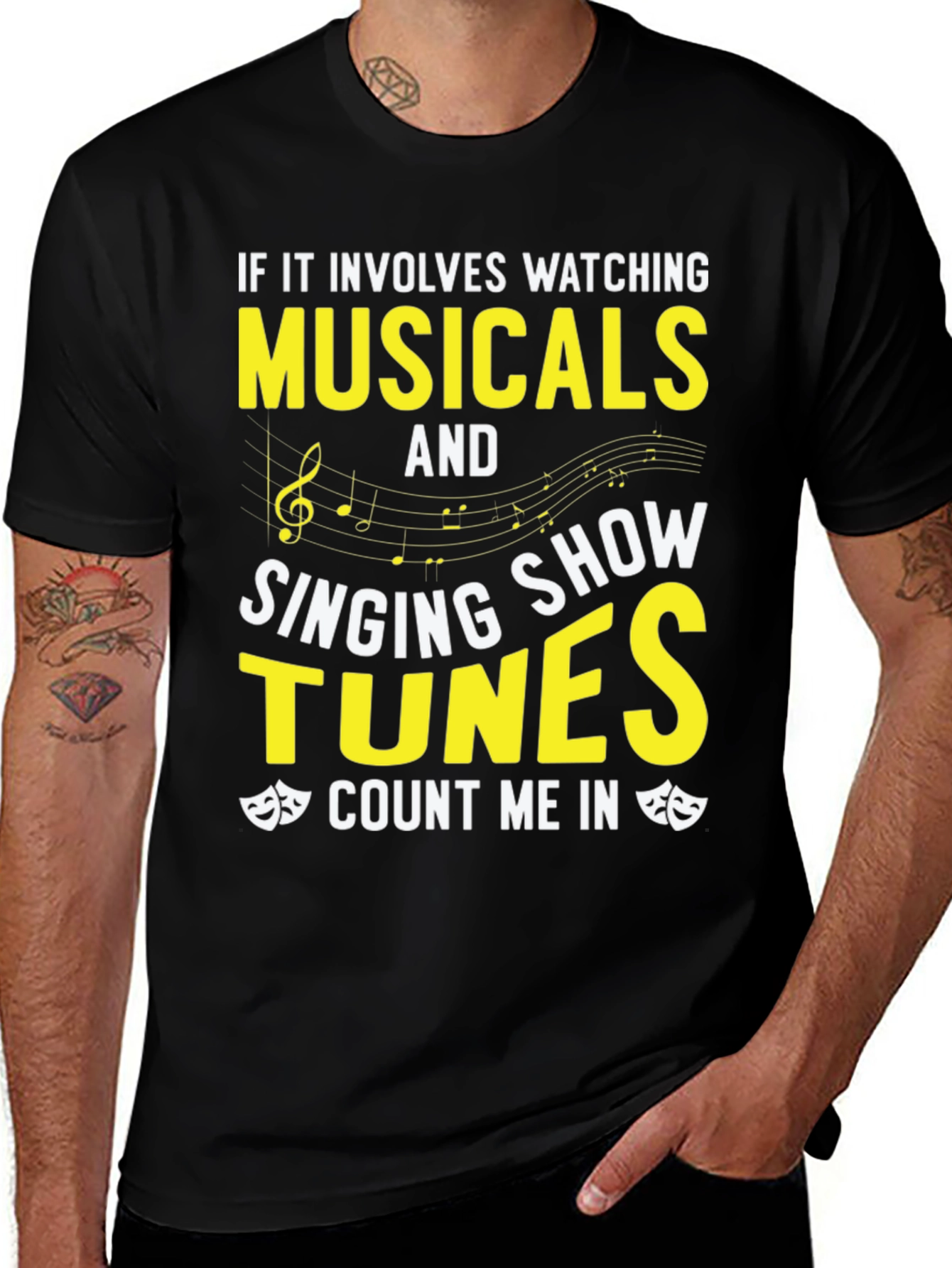 Variant 8 of Musical Lover's T-Shirt: Watching, Singing, Count Me In!
