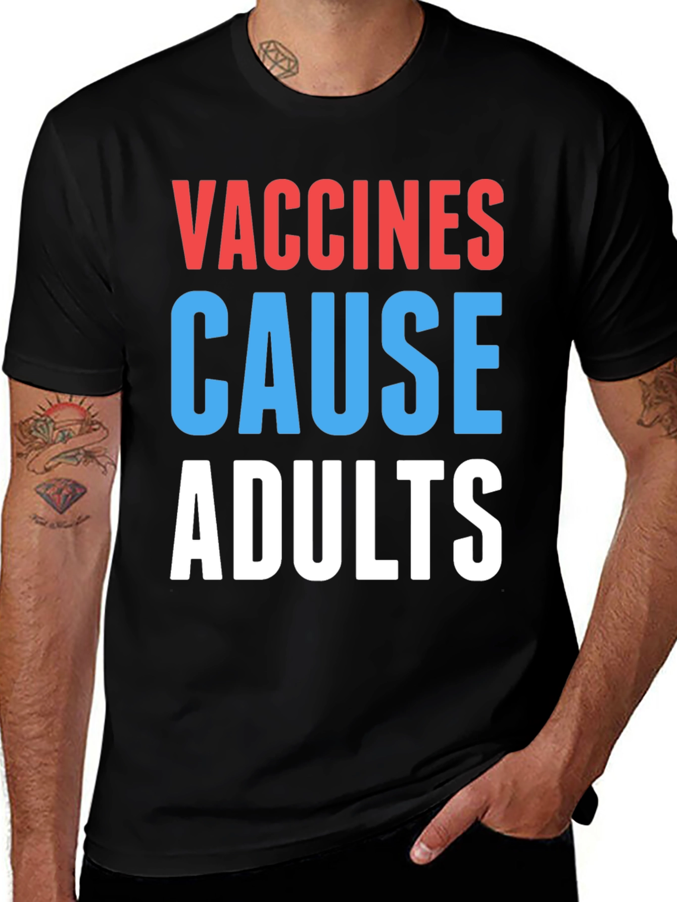 Variant 11 of Vaccines Cause Adults Graphic Tee - Humorous Slogan