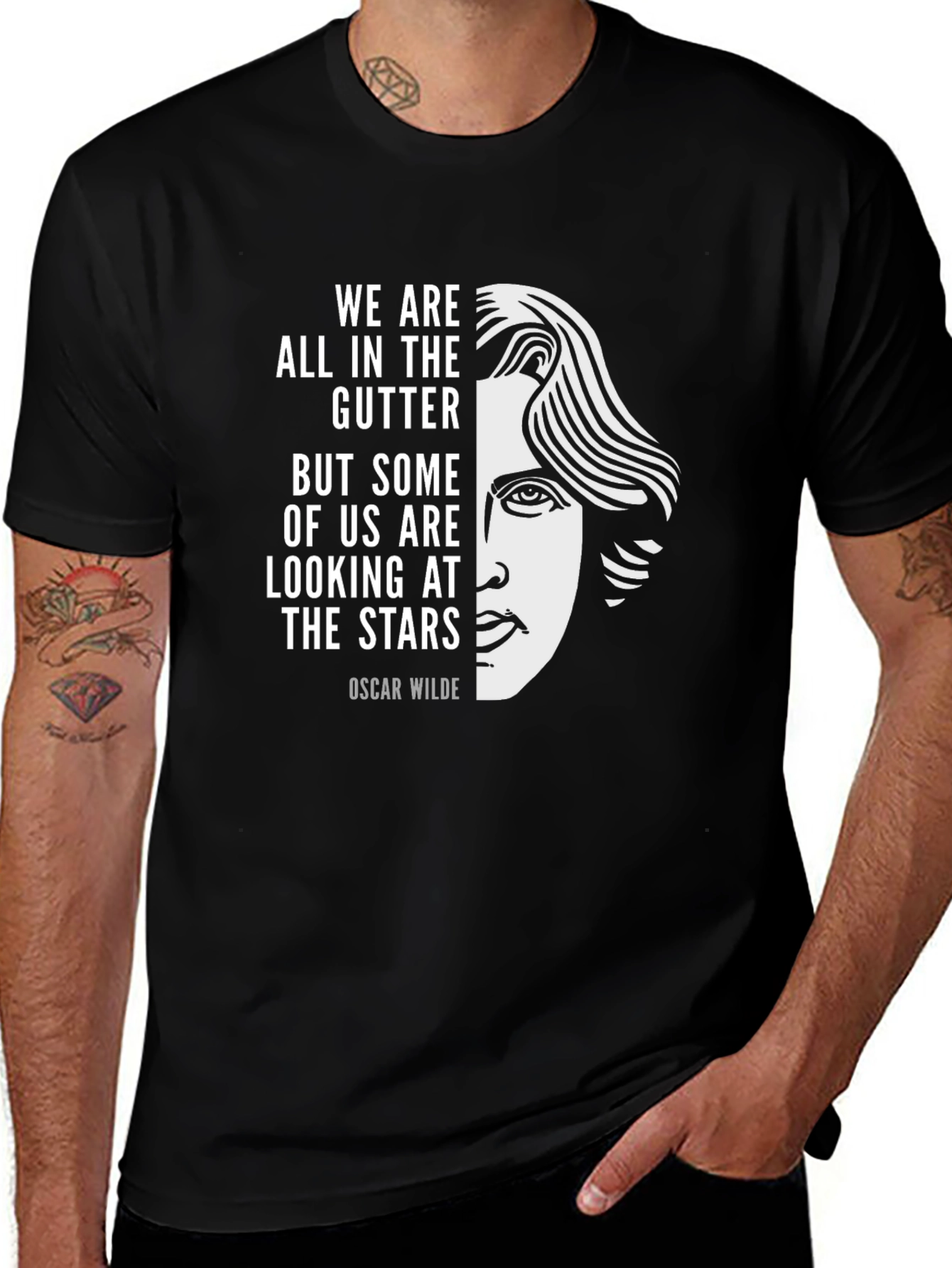 Variant 15 of Oscar Wilde Stars T-Shirt: Literary Quote Tee