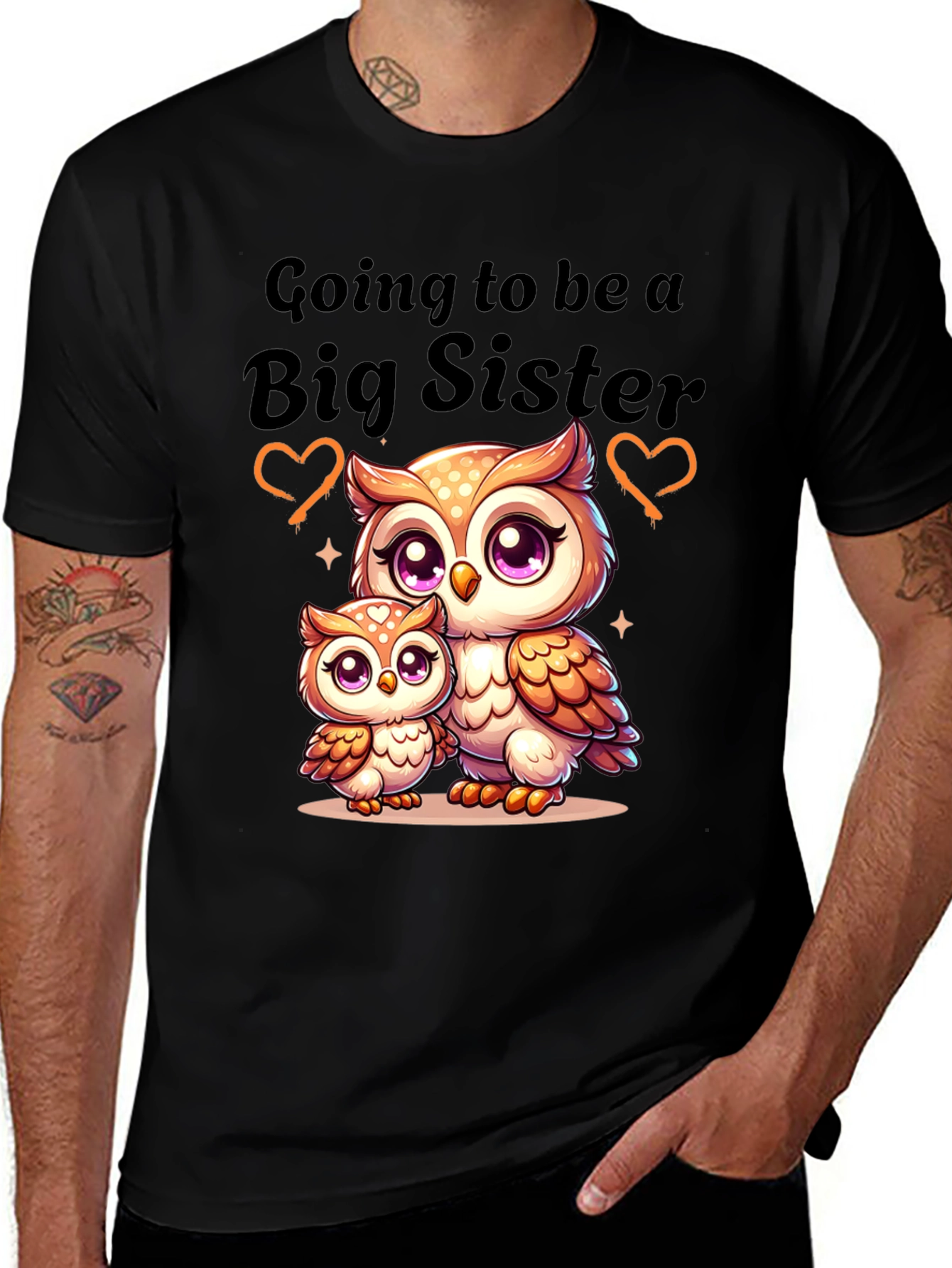 Variant 25 of Big Sister Owl T-Shirt - Cute & Comfy Tee