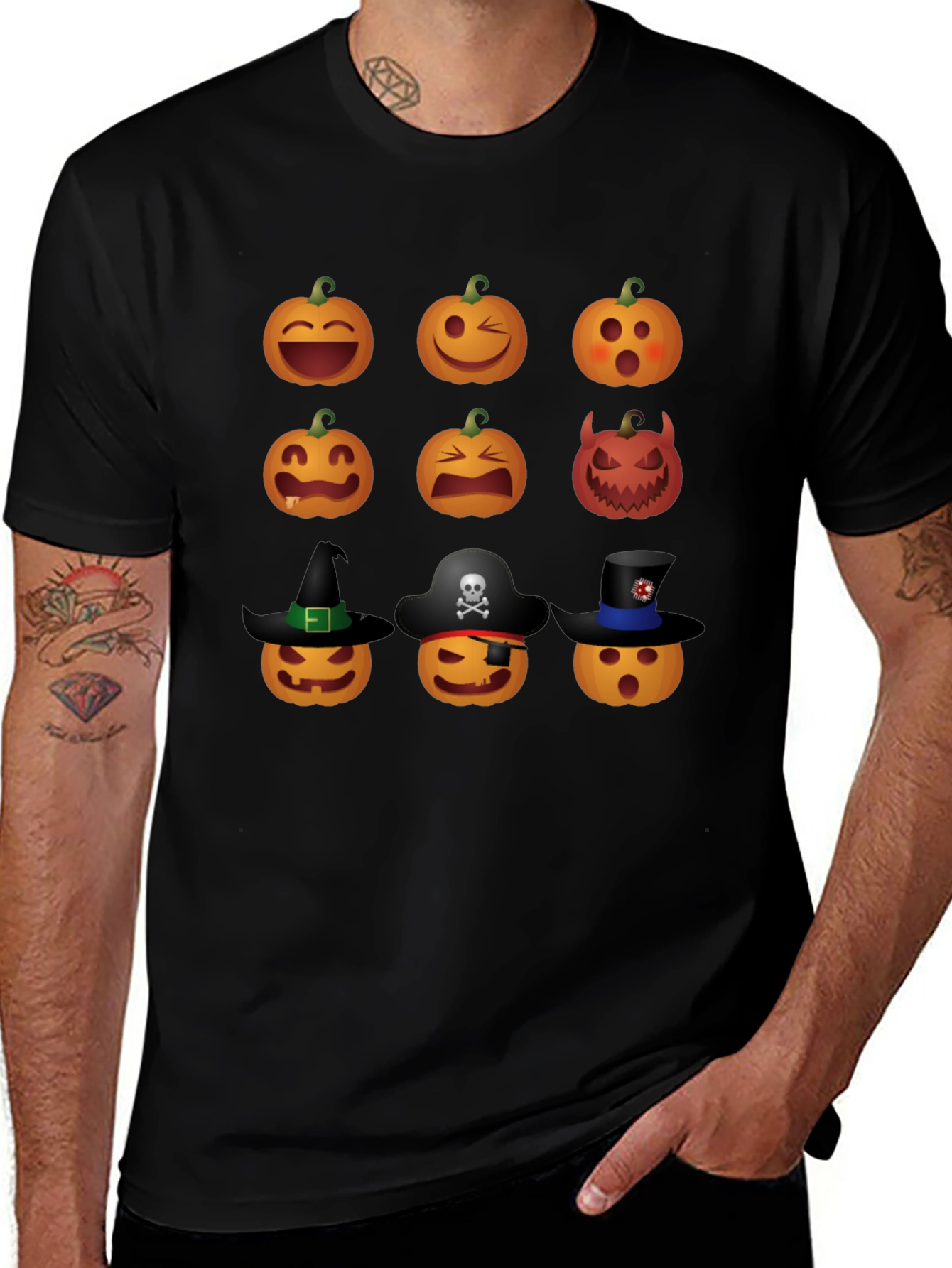 Halloween Pumpkin Emoji Graphic Tee