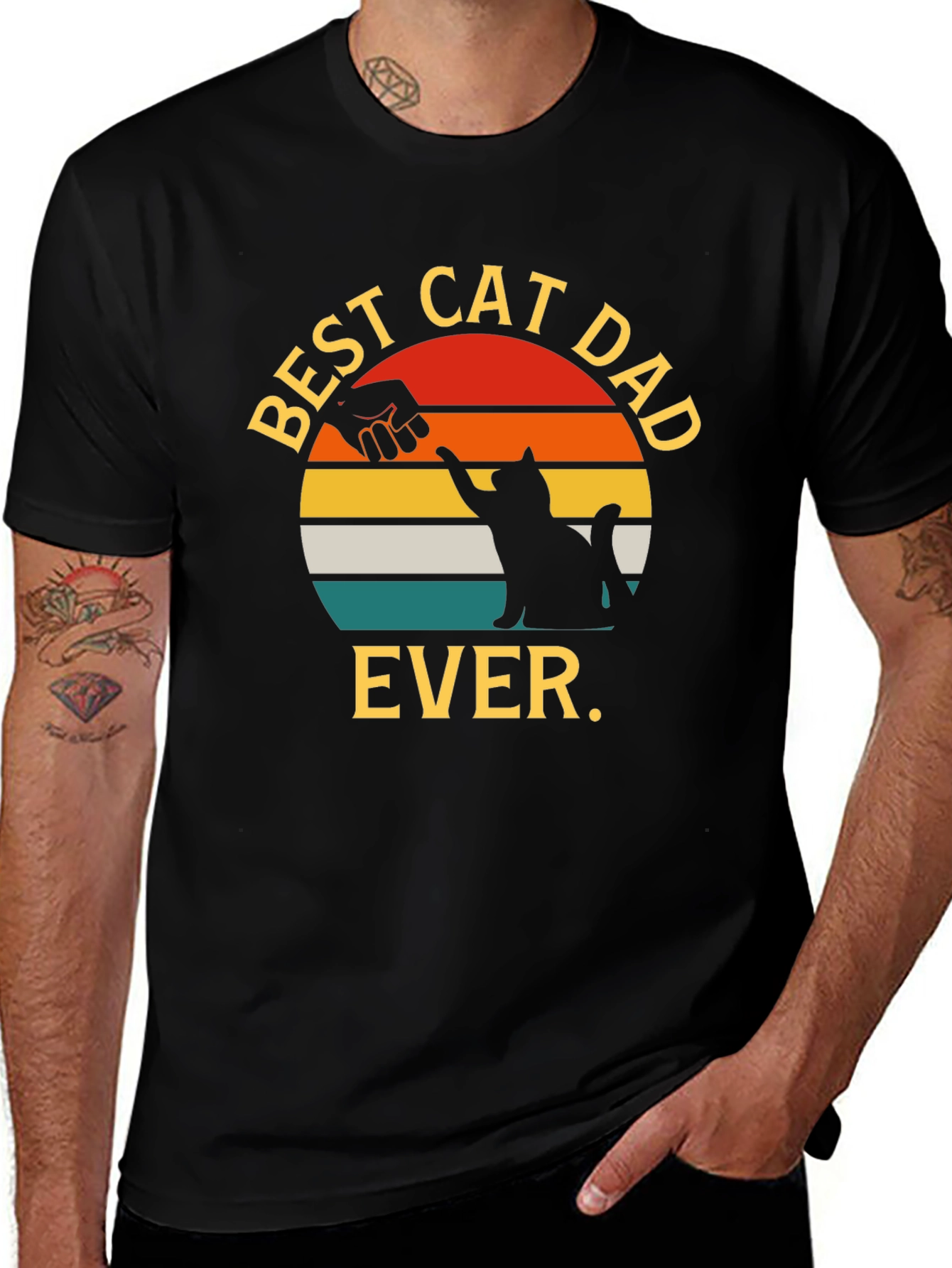 Variant 10 of Best Cat Dad Ever Graphic T-Shirt