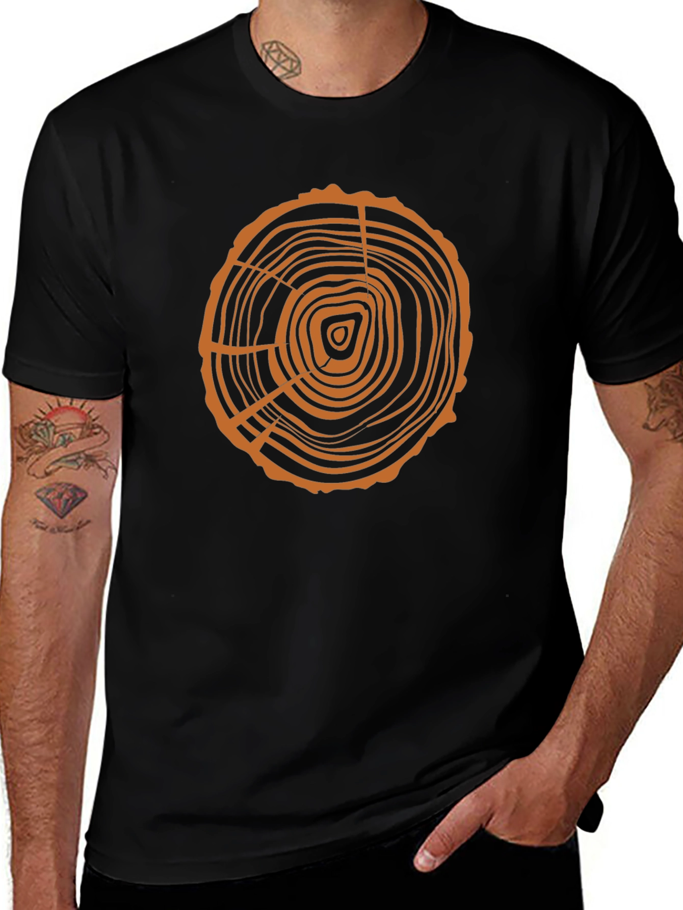 Variant 4 of Tree Ring Graphic Tee - Organic Style