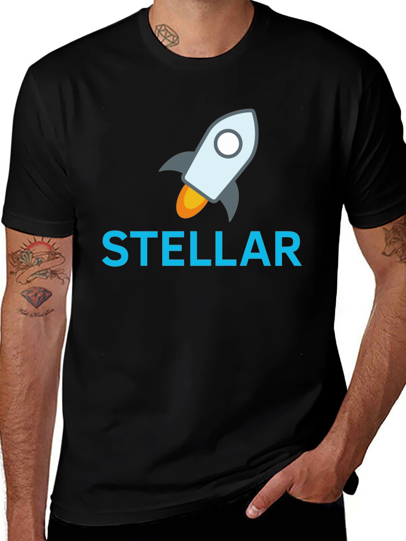 Variant 26 of Stellar Rocket T-Shirt - Black Crypto Tee