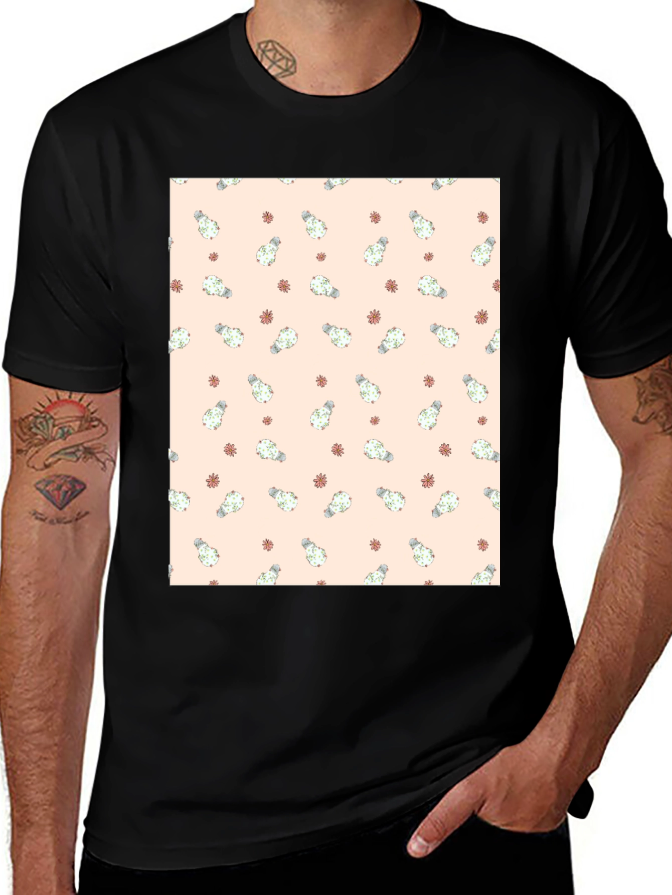 Variant 25 of Cactus Pattern Tee - Stylish & Unique