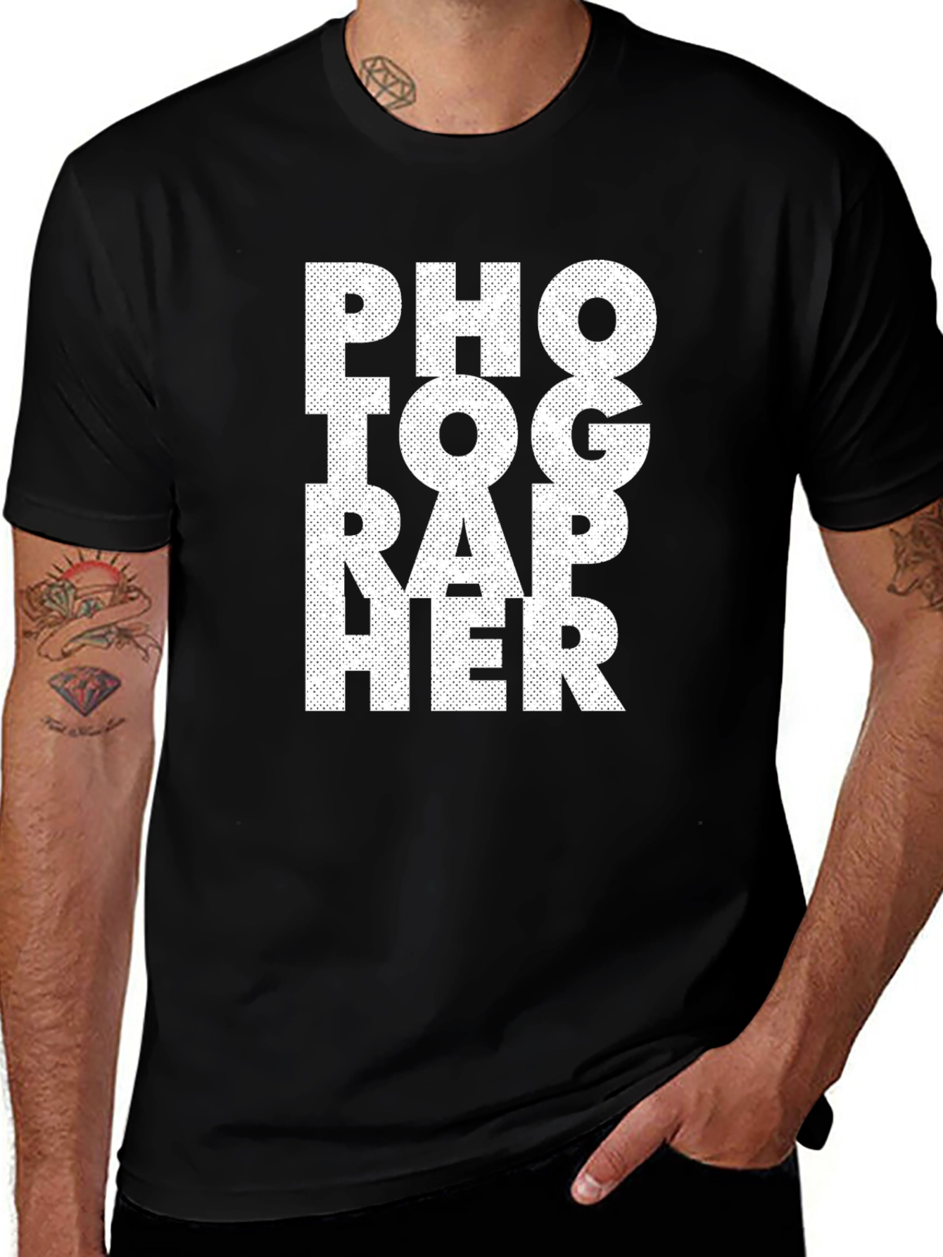 Variant 15 of Photographer Black Cotton T-Shirt