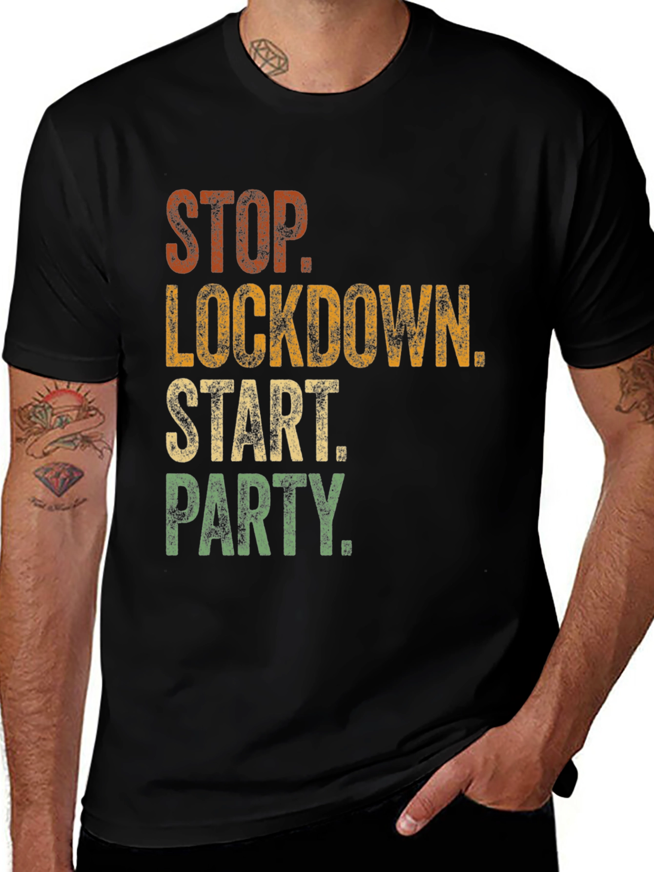 Variant 29 of Stop Lockdown Start Party Graphic T-Shirt