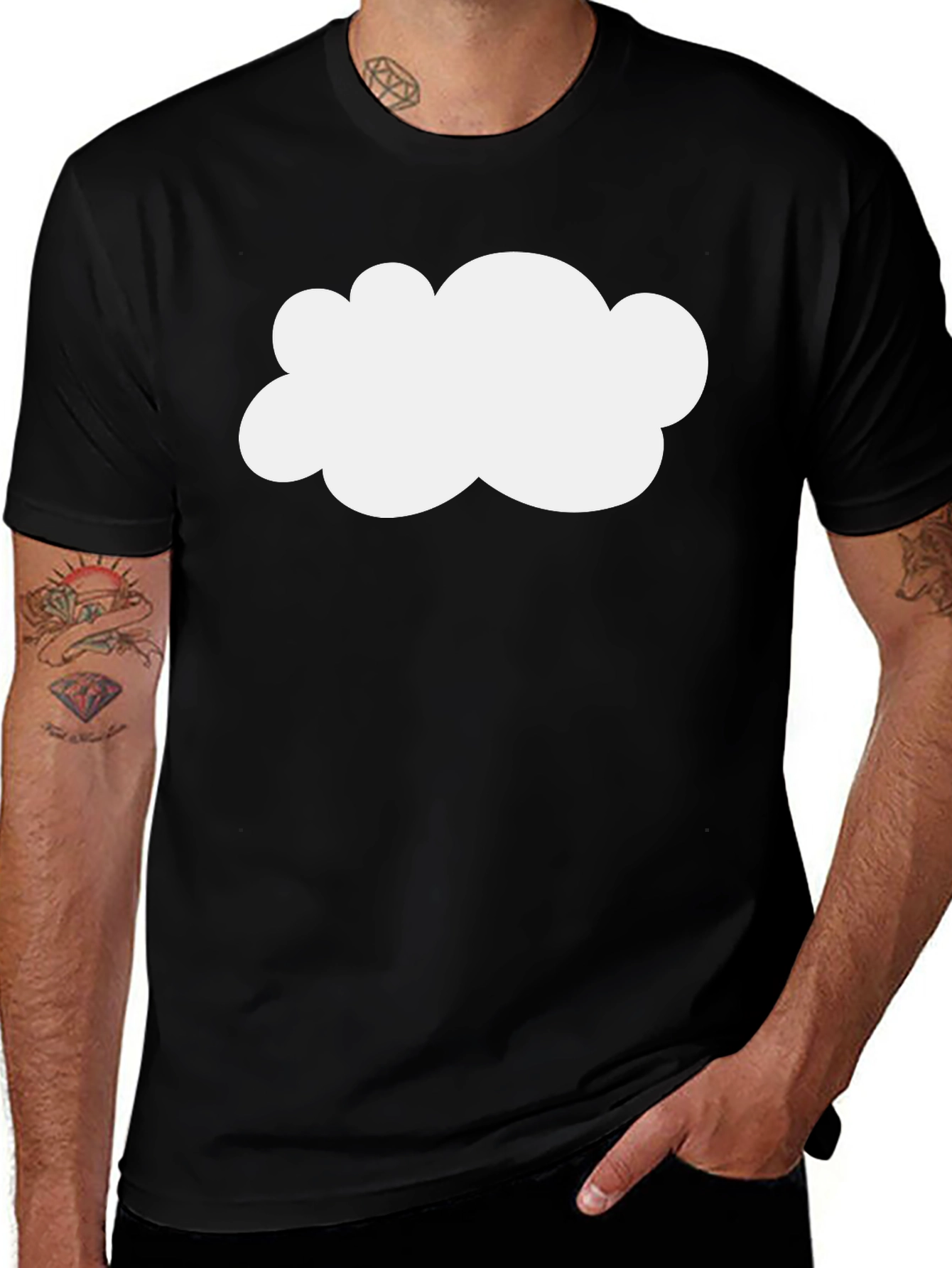 Variant 7 of Cloud Graphic Black Tee - Weather Fun!