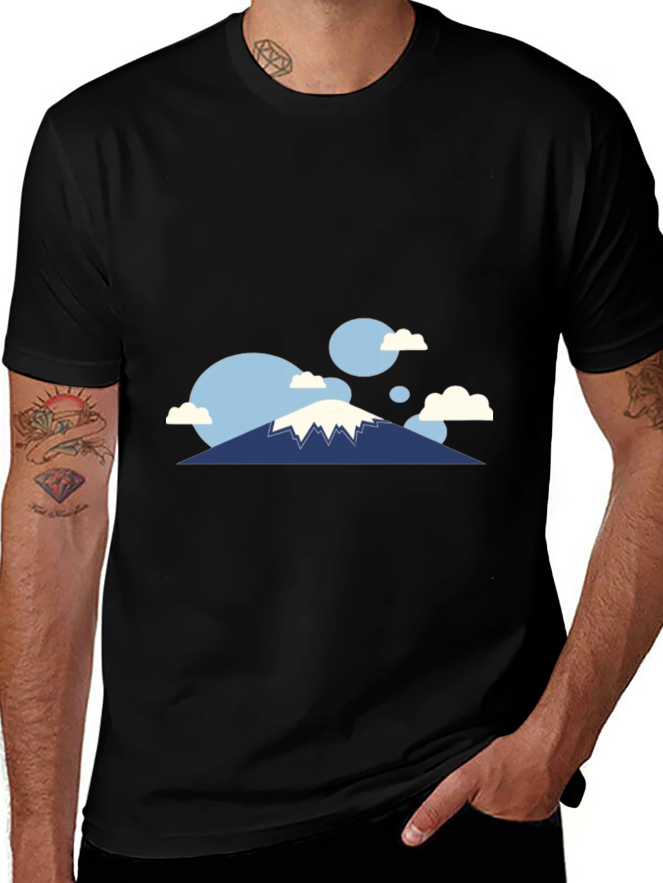 Variant 27 of Minimalist Mountain Graphic Tee - Stylish Black T-Shirt