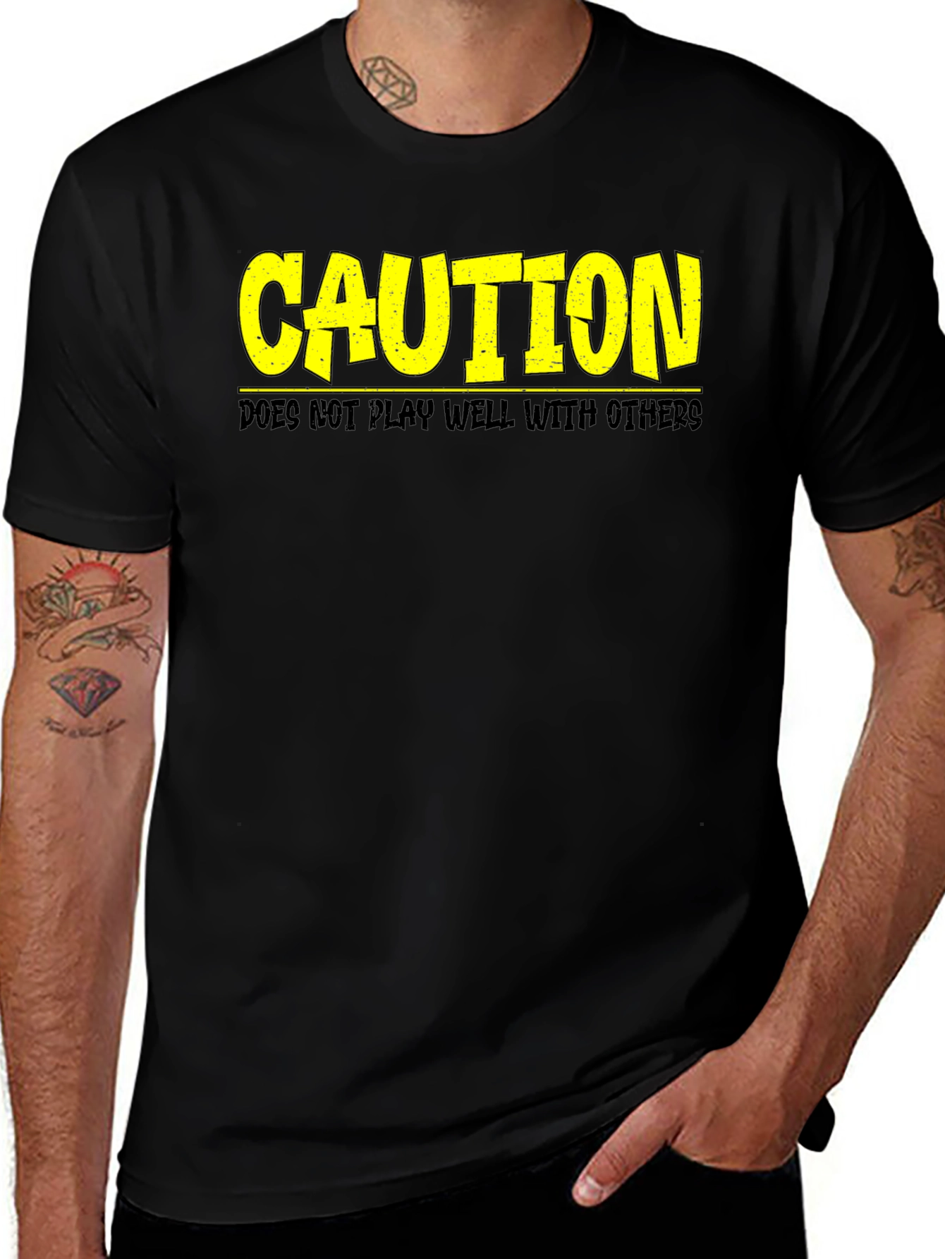 Variant 3 of Caution: Does Not Play Well With Others - Graphic Tee