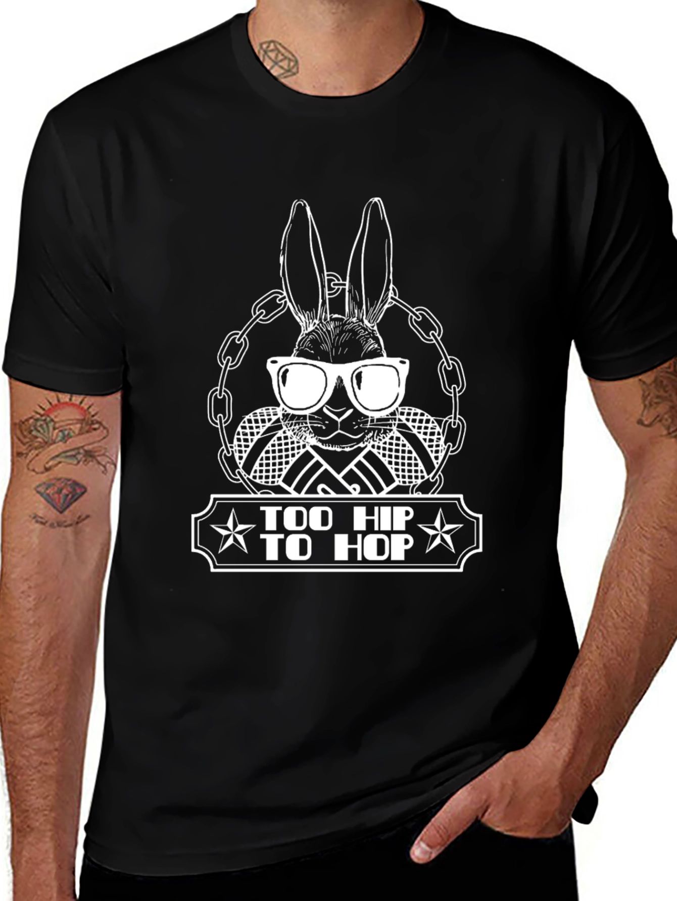 Variant 23 of Too Hip To Hop Black Graphic Tee