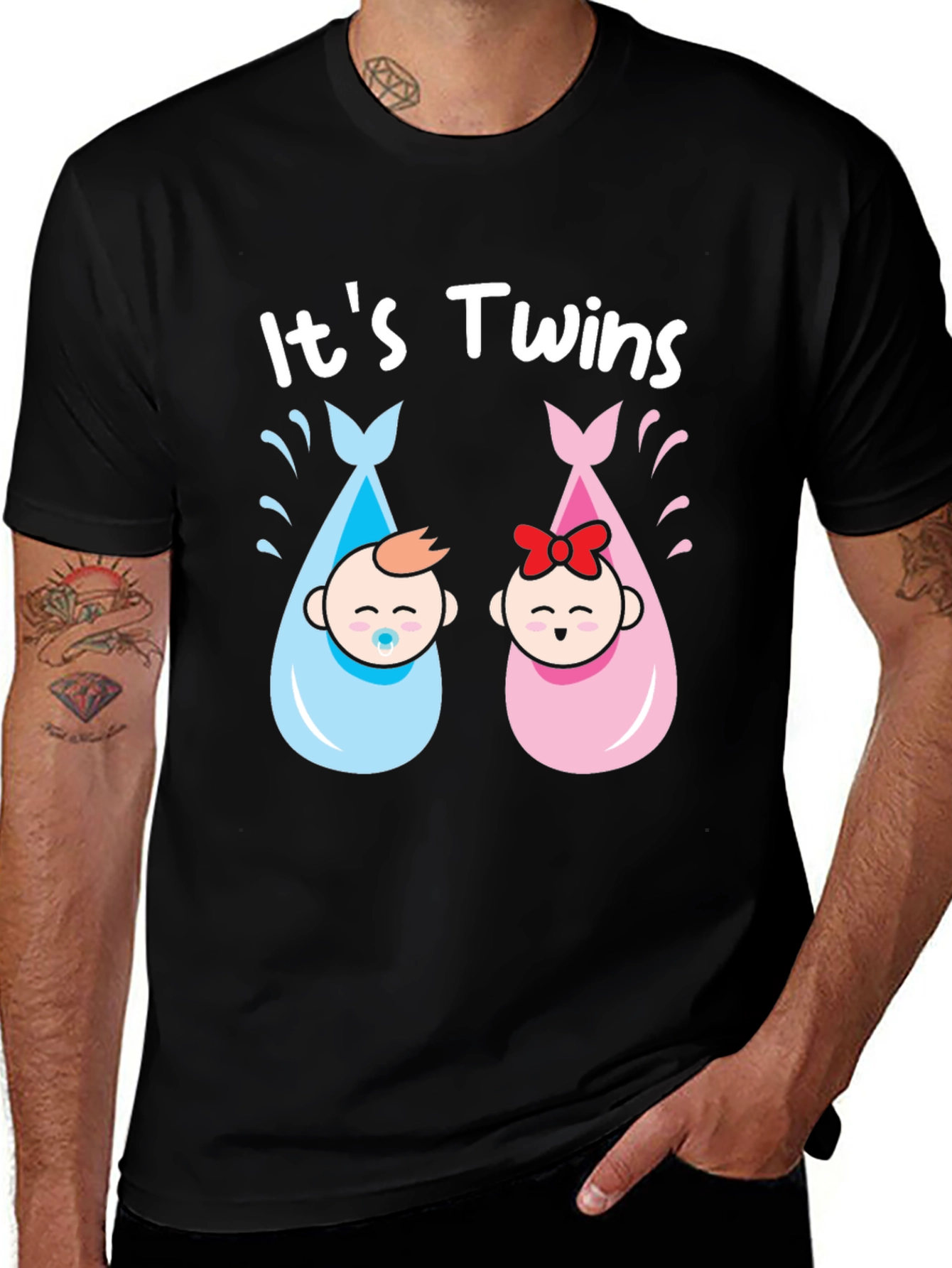 Variant 26 of It's Twins! Graphic Tee - New Parent Gift