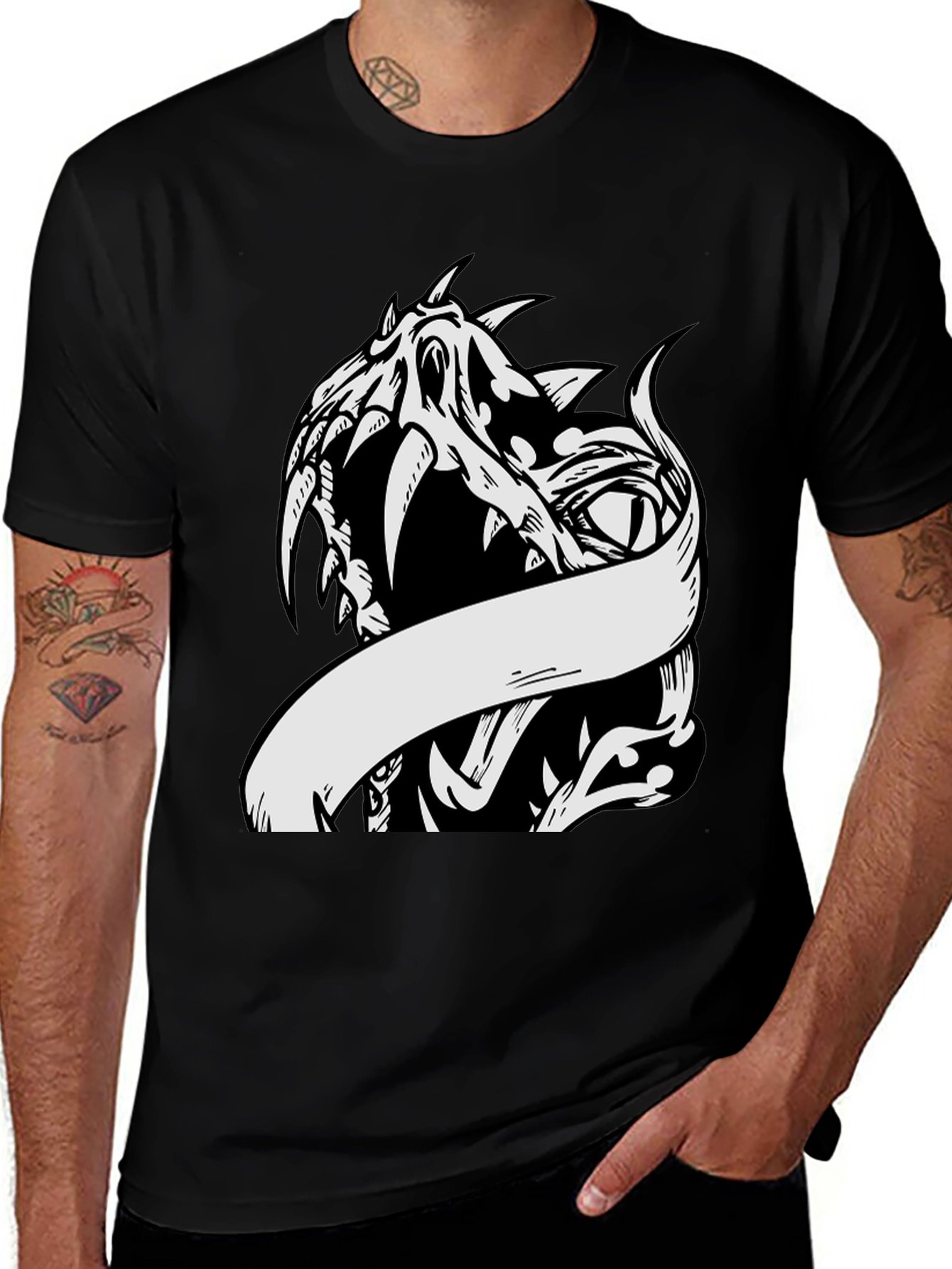 Variant 7 of Black T-Shirt with Dragon Graphic