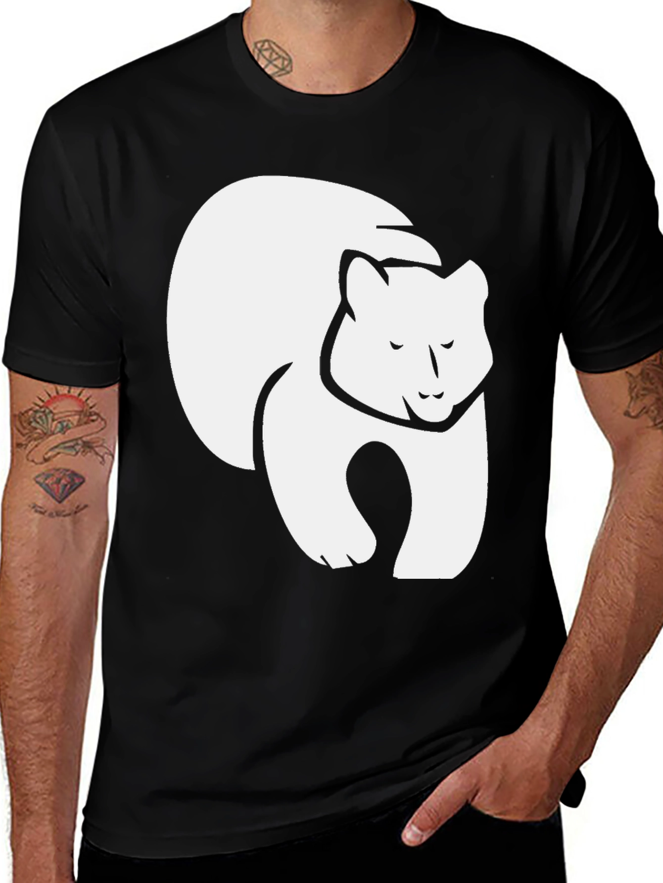 Variant 30 of Black Bear Graphic Tee - Soft Cotton Blend