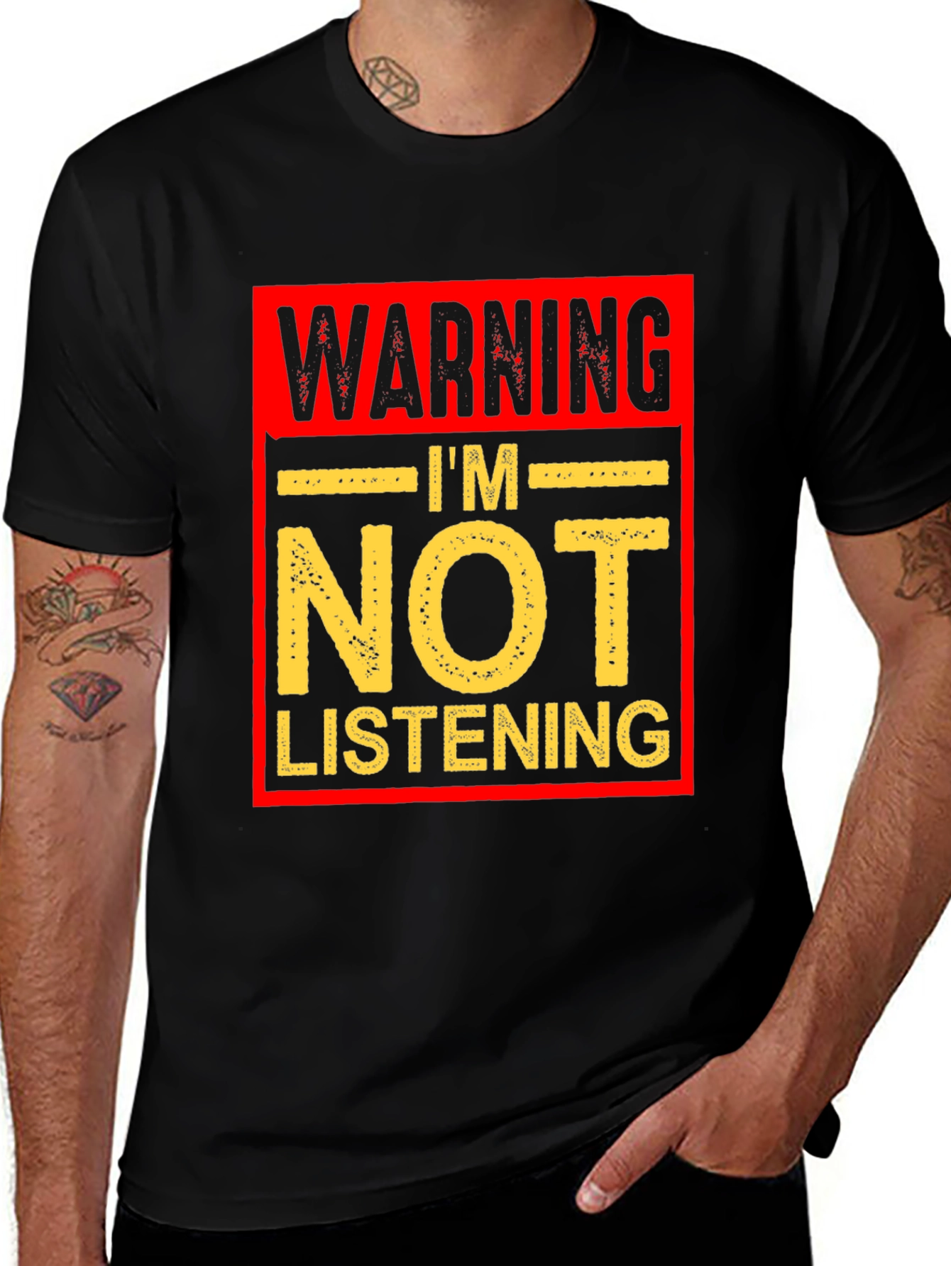 Variant 11 of Warning I'm Not Listening Graphic T-Shirt