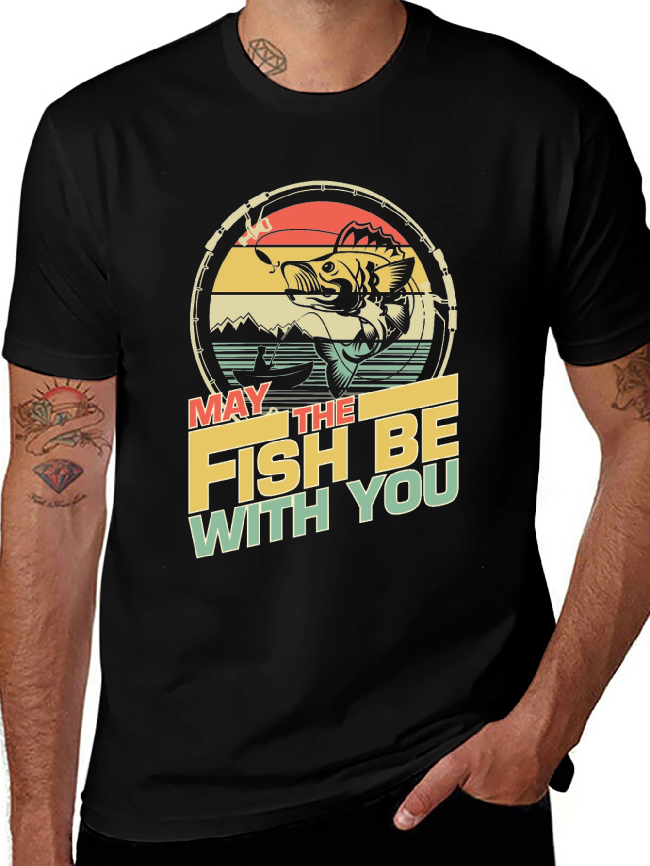 Variant 22 of Funny Fishing T-Shirt - May The Fish Be With You