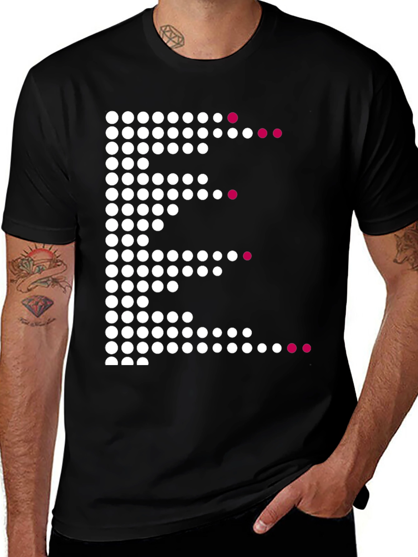 Variant 2 of Dot Matrix Graphic Tee - Modern Casual Style
