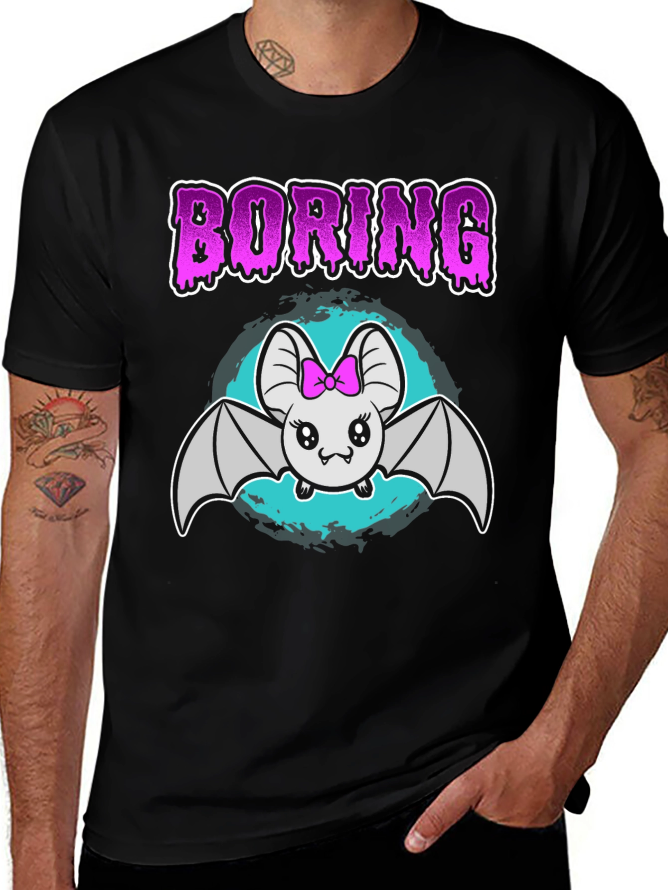 Variant 17 of Boring Bat Graphic Tee - Cute & Comfy