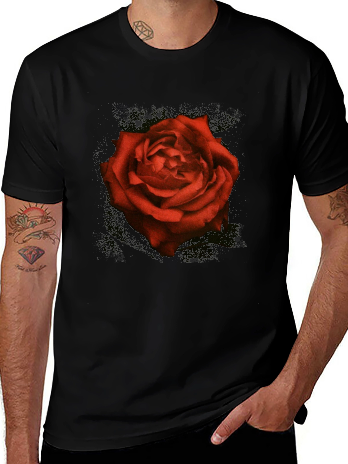 Variant 19 of Red Rose Graphic T-Shirt - Classic Floral Tee