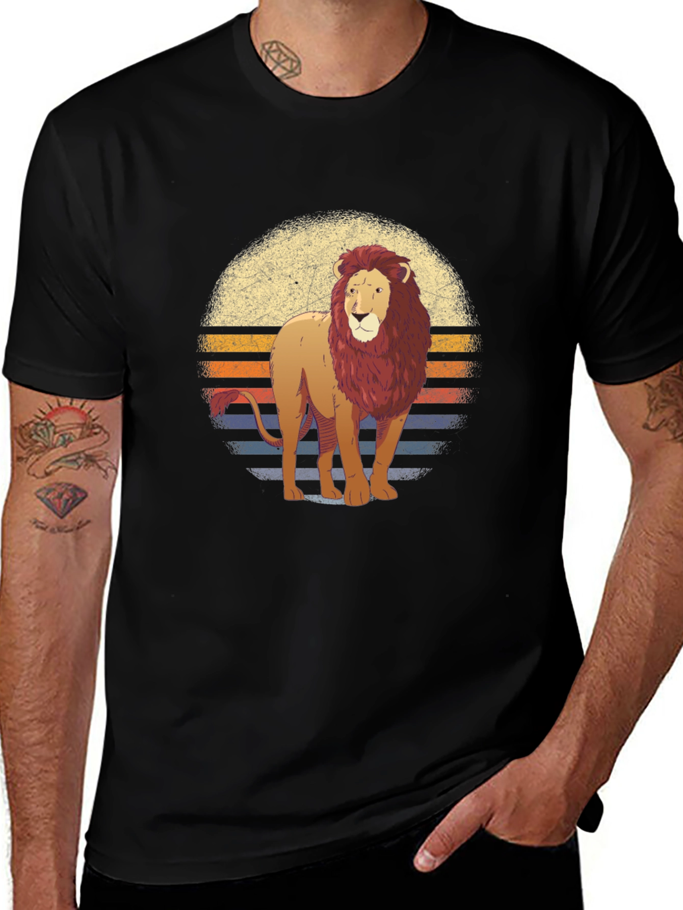 Variant 5 of Lion Sunset Graphic T-Shirt