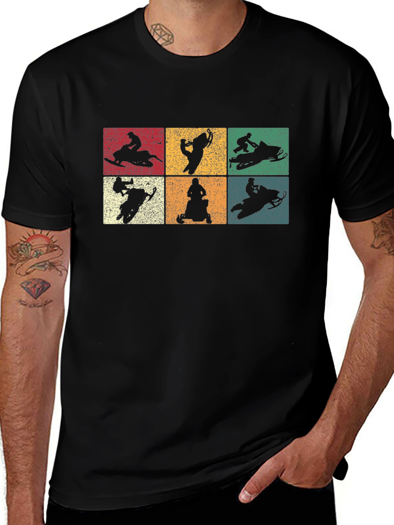 Variant 11 of Retro Snowmobile Silhouette T-Shirt
