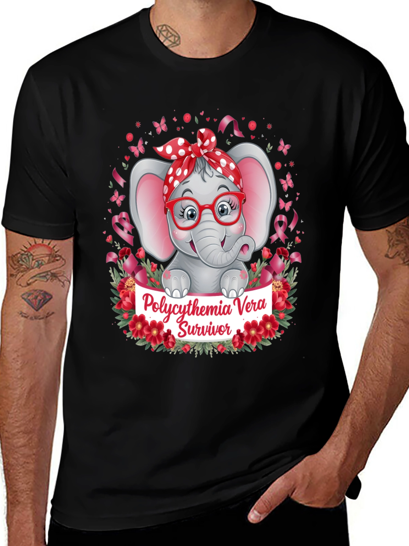 Polycythemia Vera Survivor Elephant T-Shirt