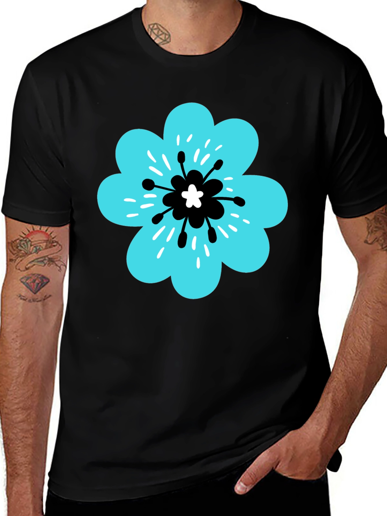 Variant 11 of Floral Graphic T-Shirt - Casual Cotton Tee