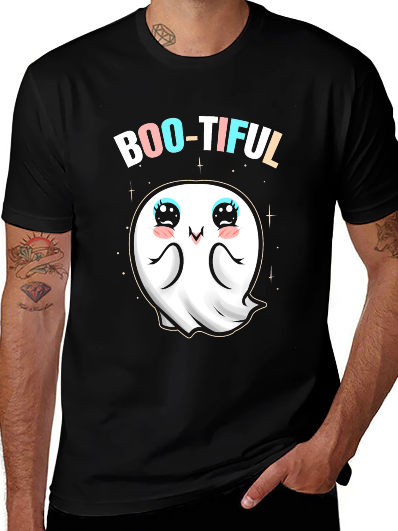 Boo-Tiful Ghost Graphic T-Shirt, Halloween Costume Tee