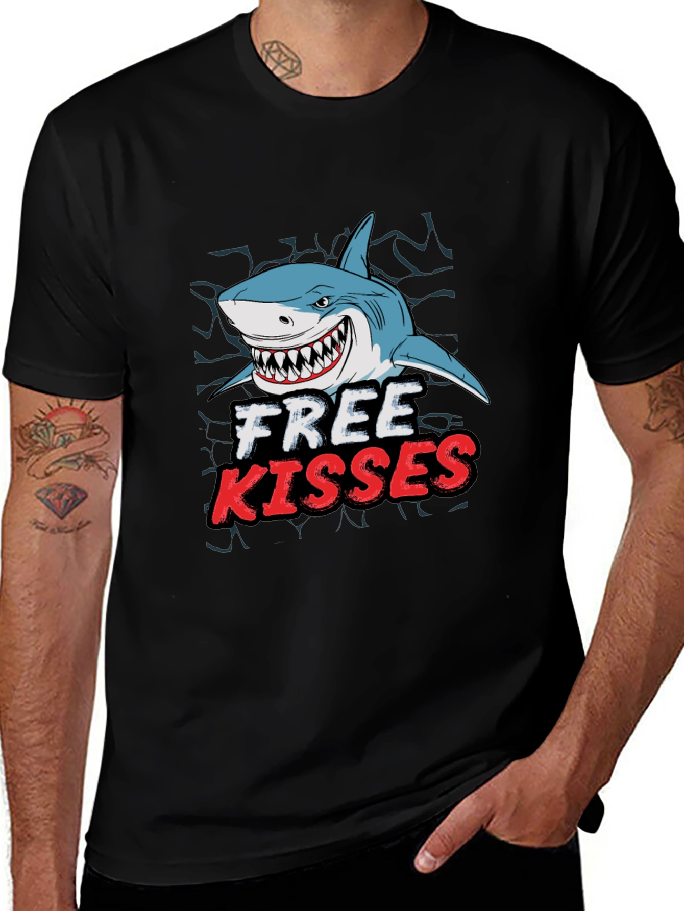Variant 18 of Shark "Free Kisses" Graphic Tee